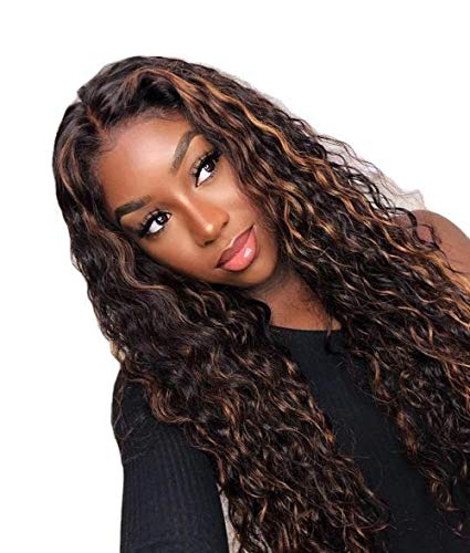 Heat Resistant Long Curly Synthetic Wig for Women - Middle Part Full Wig with Natural Look - Perfect for Parties, Cosplay & Daily Wear