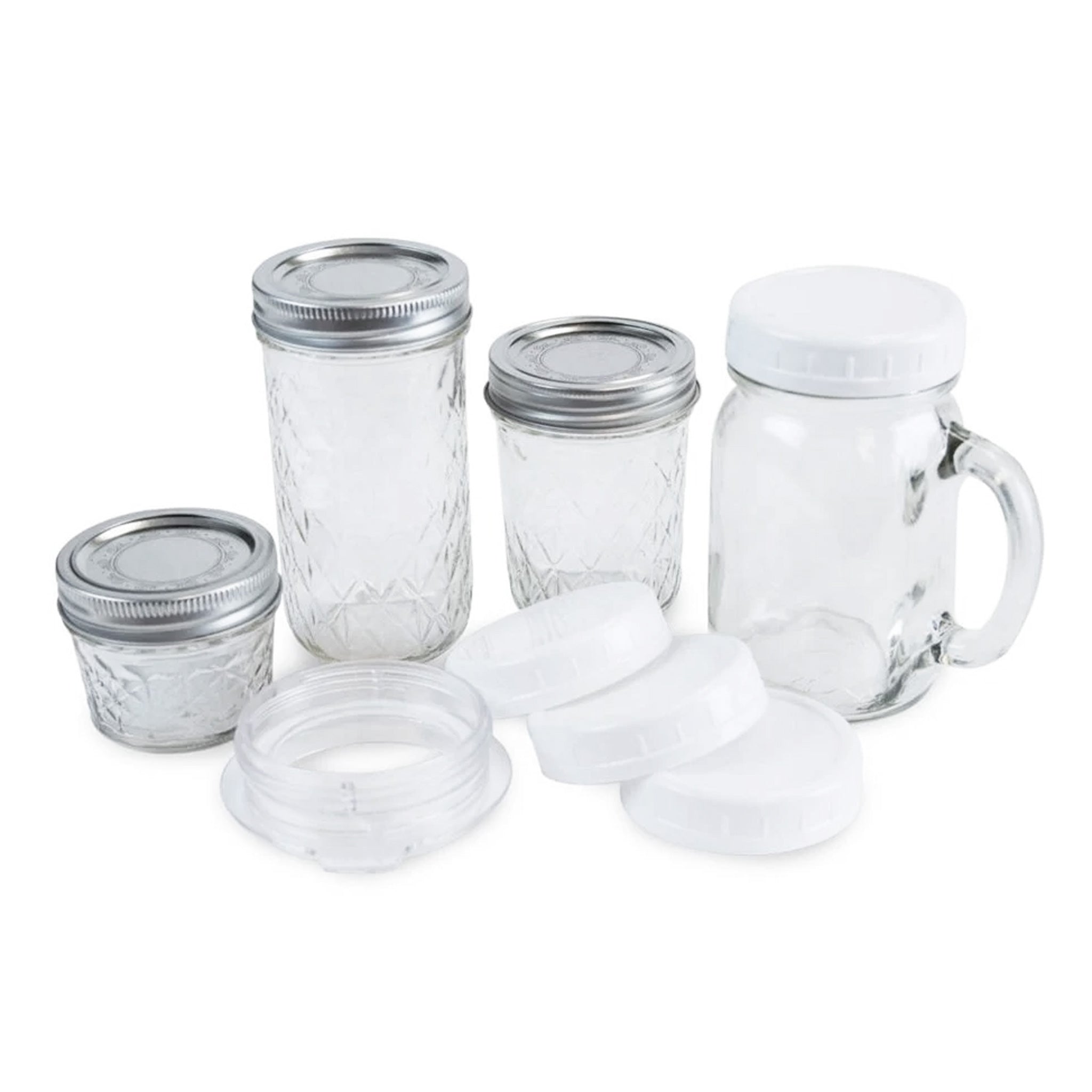 Personal Blender Mason Jar Upgrade Kit - Portable Smoothie Blender Attachment for Travel, Gym & Office - Compatible with Most Standard Mason Jars - Perfect for Making Healthy Shakes, Protein Drinks & Meal Prep