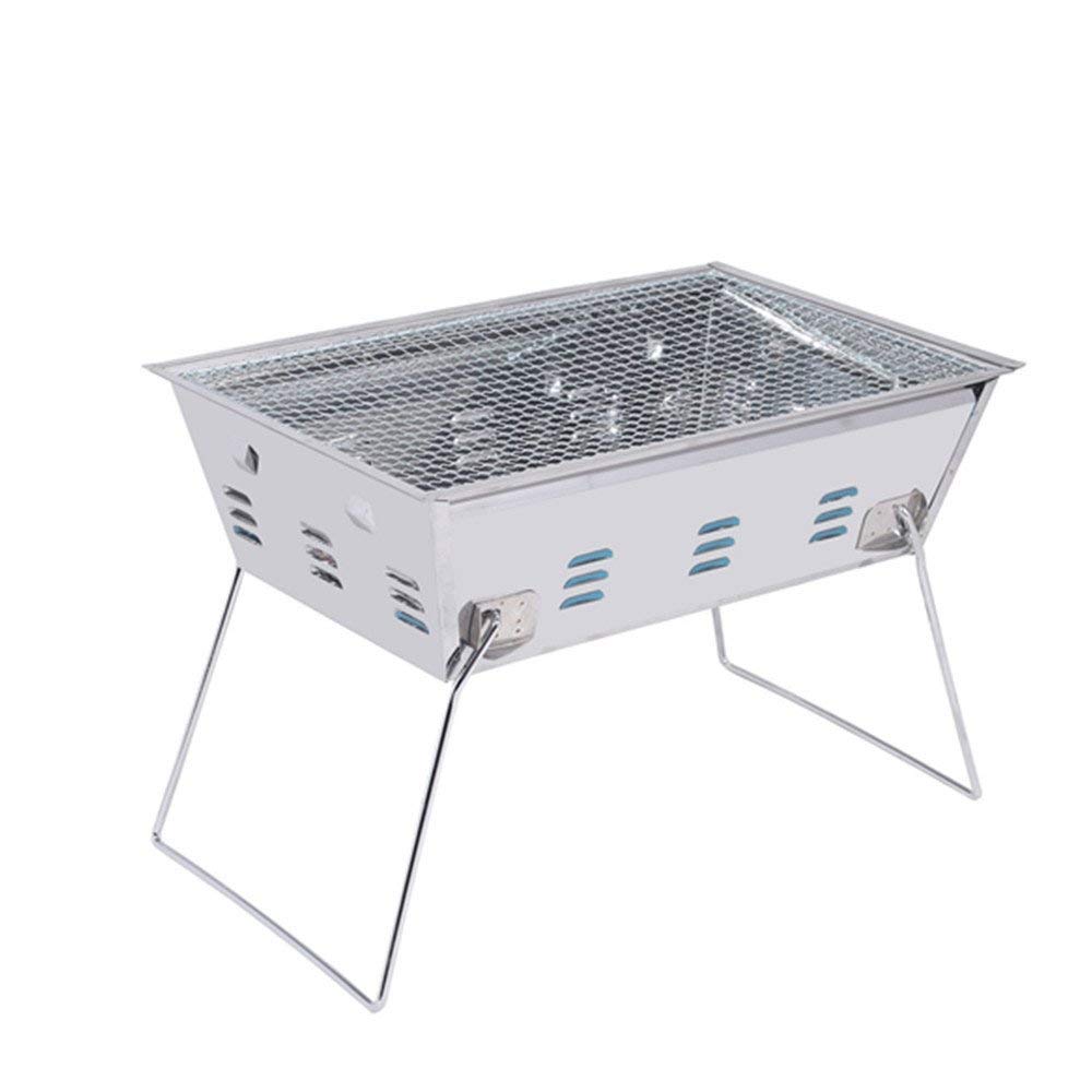 Portable Stainless Steel Charcoal Grill for Camping, Picnics & Outdoor Cooking - Heavy Duty Folding BBQ Grill with Thickened Steel for Backyard, Tailgating & Hiking Adventures