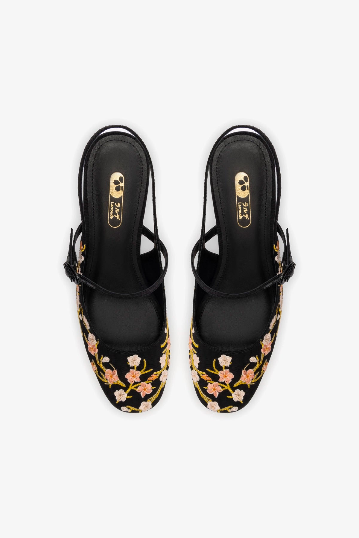 Georgina Pump Women's Shoes - Black Sakura Printed Fabric Flats for Casual Wear & Office Outfits | Comfortable & Stylish Everyday Footwear