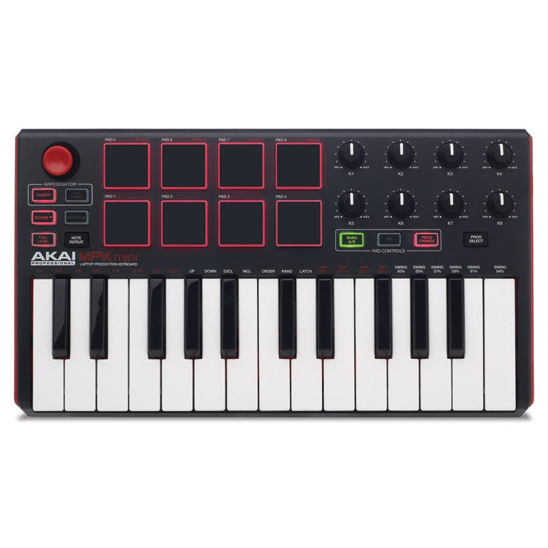 Akai MPK Mini Mk2 25-Key USB MIDI Keyboard Controller - Portable Music Production for Home Studio, Live Performance & Beat Making