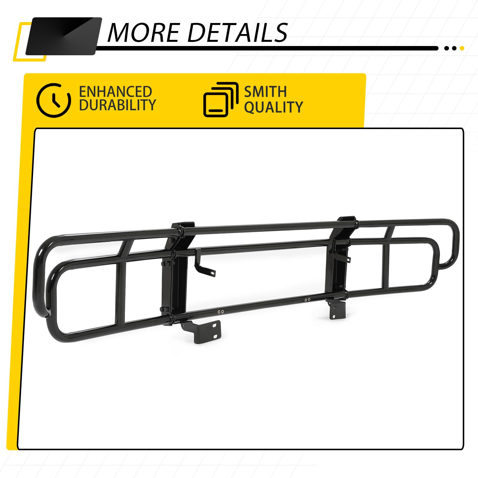 KUAFU Heavy Duty Steel Front Bumper Brush Guard for 2003-2009 Hummer H2 - Black Powder Coated Off-Road Protection | Perfect for Truck Accessories, Off-Roading & Vehicle Protection