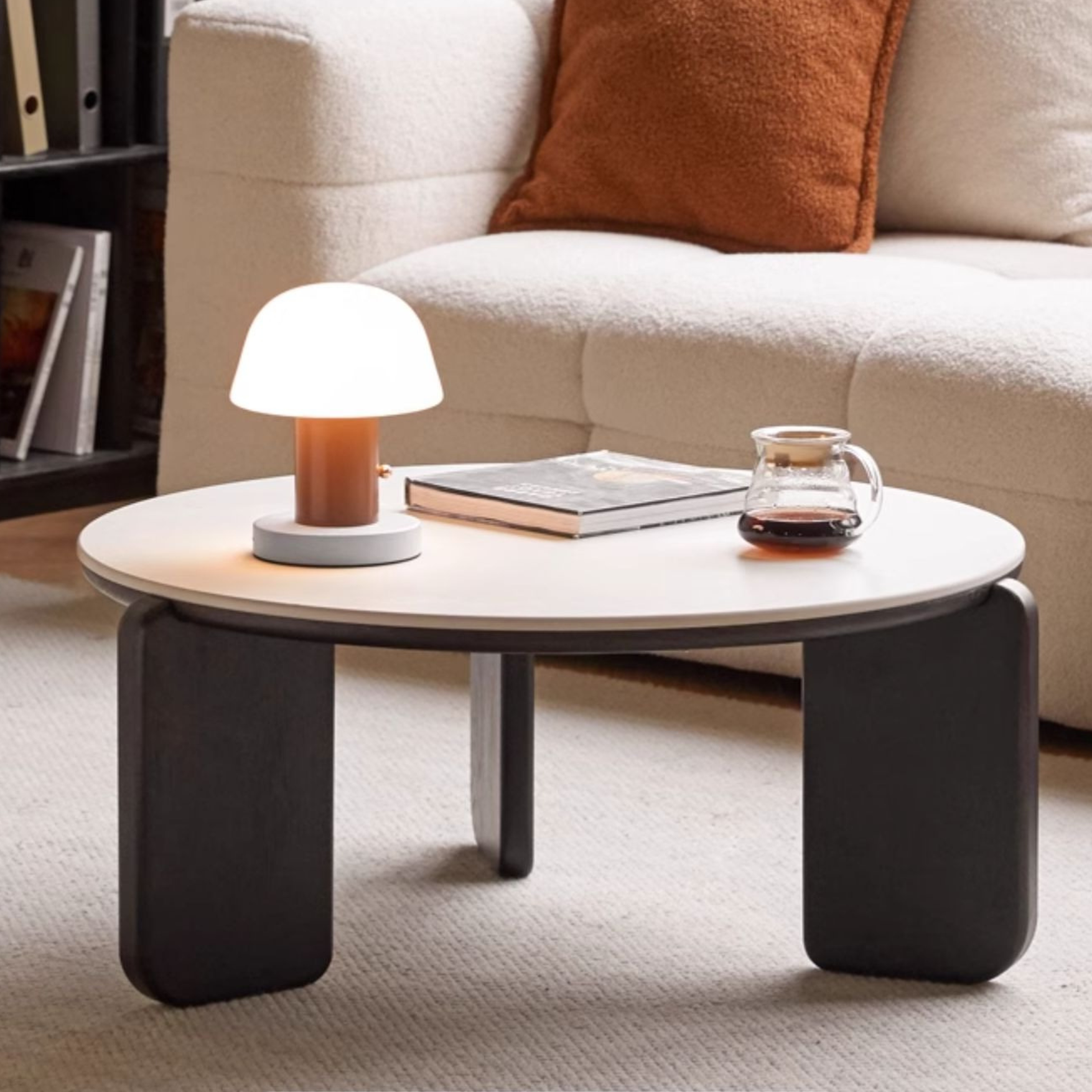 Solid Oak Wood Coffee Table with Slate Black Finish - Perfect for Living Room, Lounge, and Modern Home Decor