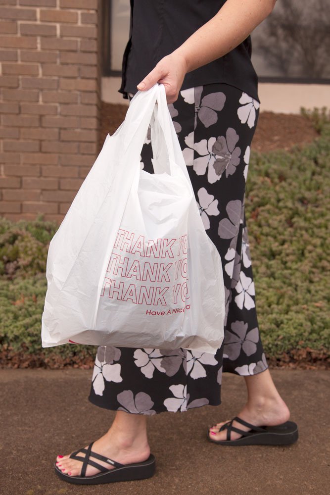 APQ 1000 Pack 12x7x23 Inch Thank You Plastic Bags - 0.65 Mil Thickness Reusable Preprinted Shopping Bags for Retail, Restaurants & Clothing Stores - Durable Carry-Out T-Shirt Bags for Groceries, Takeout & Gift Packaging