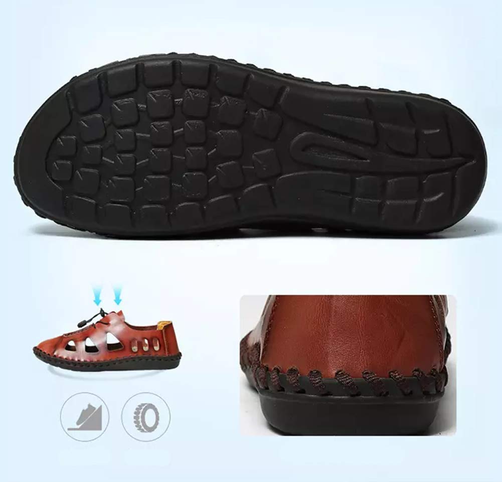 Men's Breathable Leather Hiking Sandals - Lightweight Water Shoes for Summer Outdoor Activities, Fishing & Beach Walking