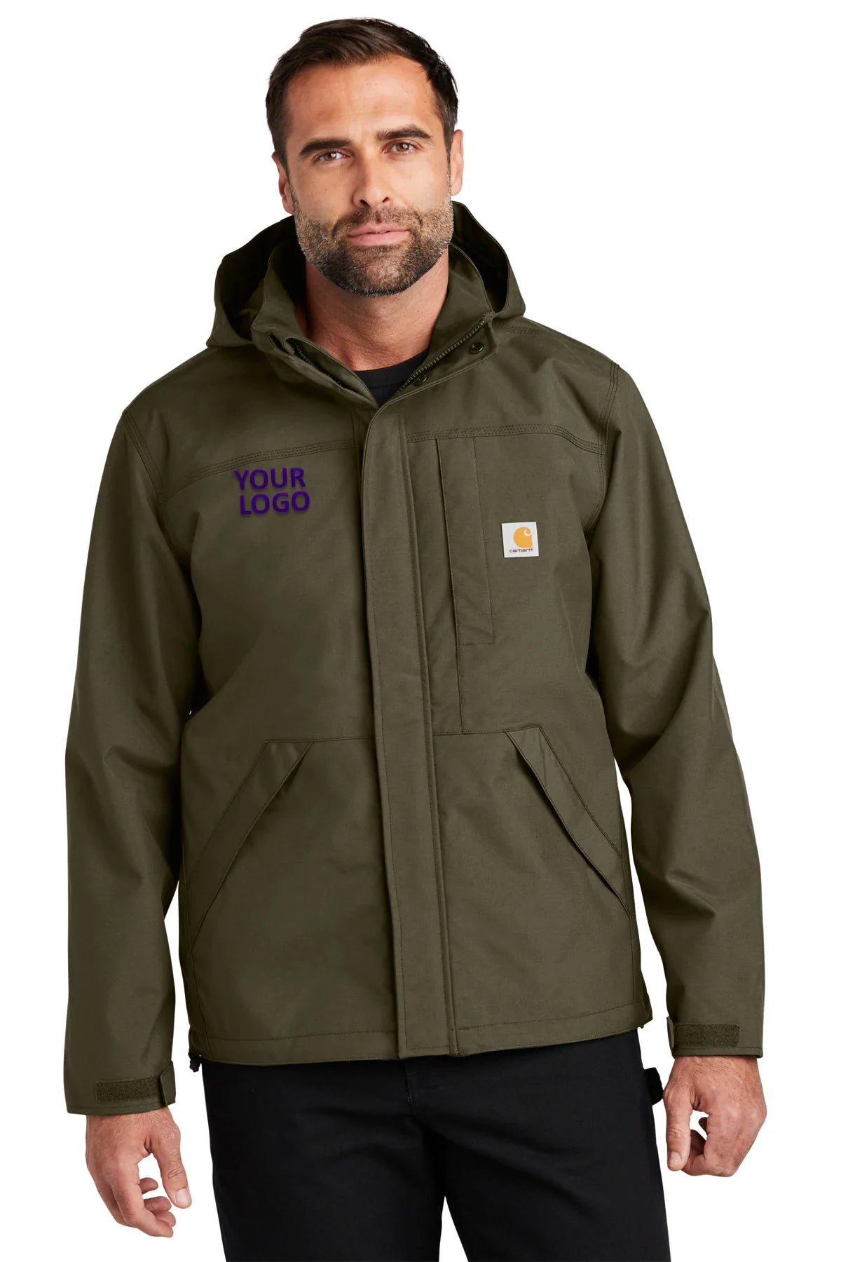 Carhartt Shoreline Brandet Jacket for Men & Women - Water-Resistant Moss Green Work Jacket - Durable Outdoor Coat for Hiking, Fishing & Construction Work