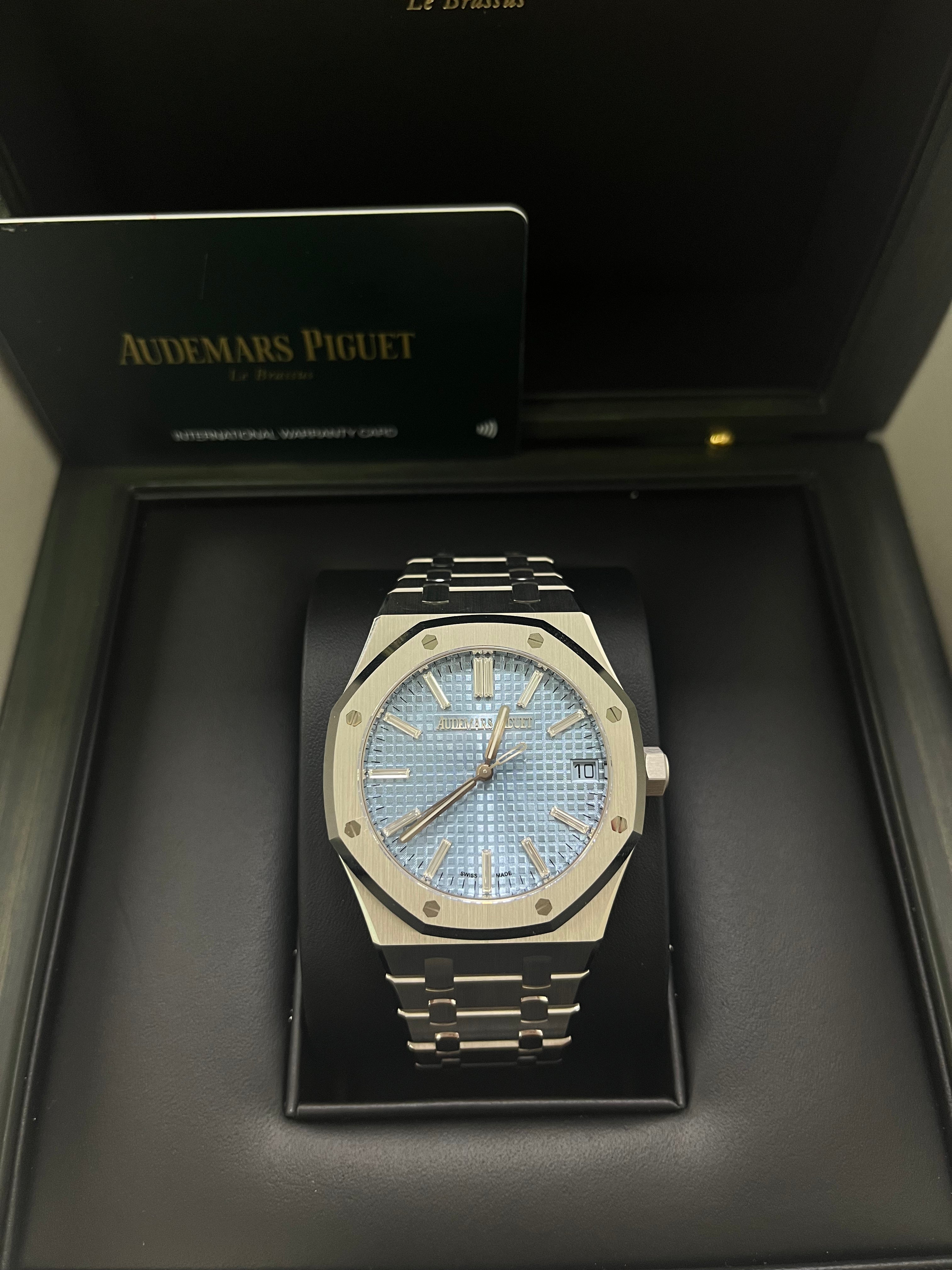 Audemars Piguet Royal Oak 15510BC Limited Edition Ice Blue Baguette Dial Men's Watch - Luxury Swiss Timepiece for Collectors & Special Occasions