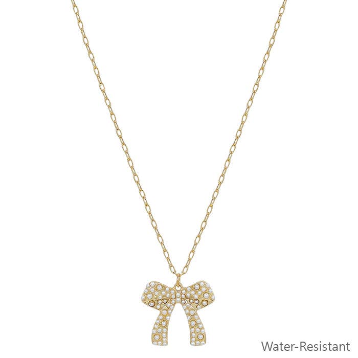Elegant Bow Necklace for Women - Sterling Silver or Gold Plated Jewelry Gift for Her - Perfect for Weddings, Anniversaries & Special Occasions