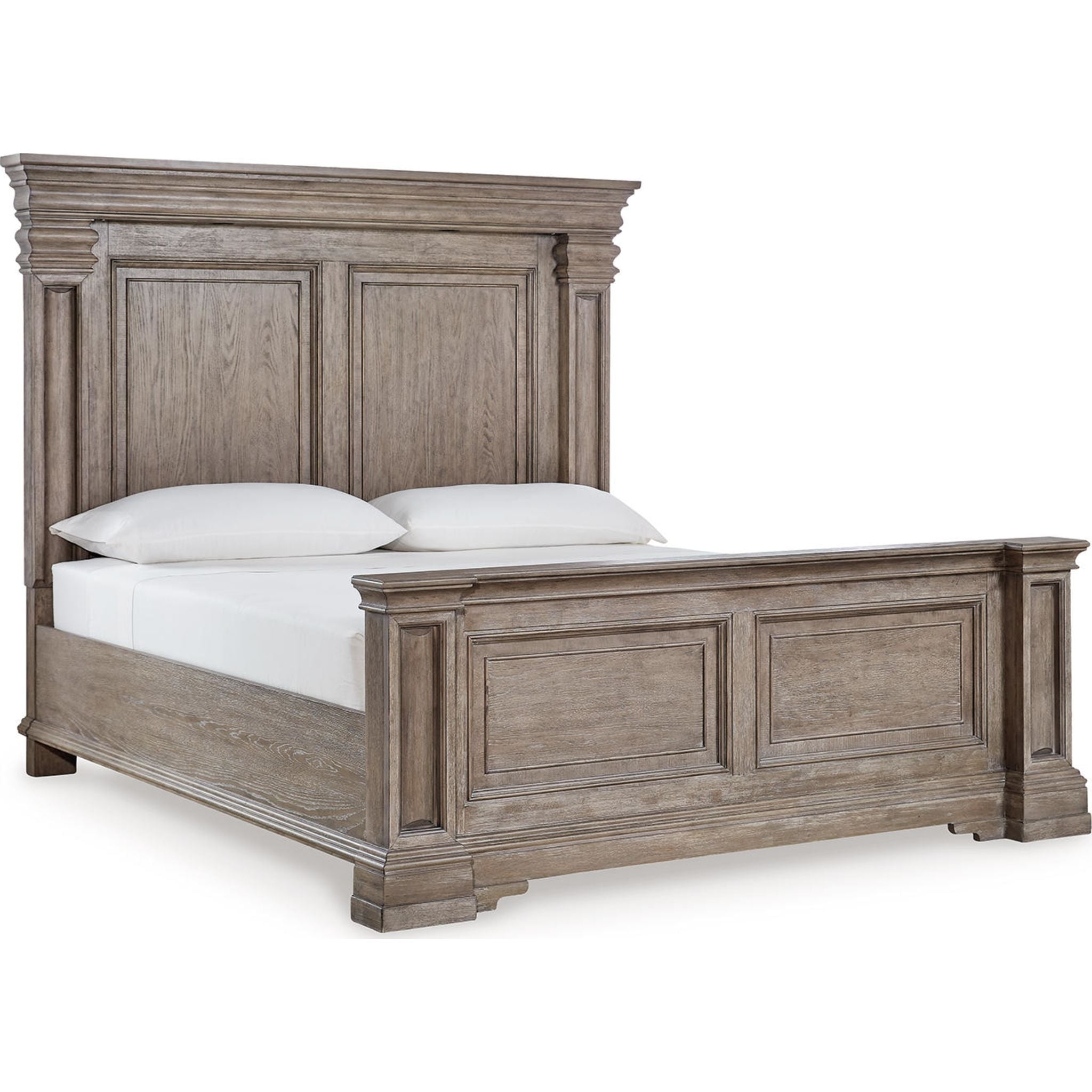 Blairhurst King Size Panel Bed Frame - Light Grayish Brown Finish for Modern Bedroom Decor | Perfect for Master Bedrooms, Guest Rooms & Apartments