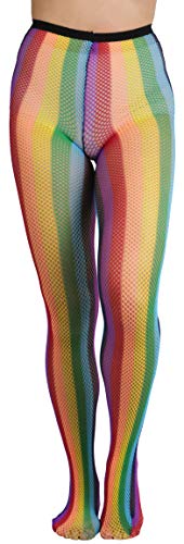 Fine Fishnet Bold Stripes - Rainbow