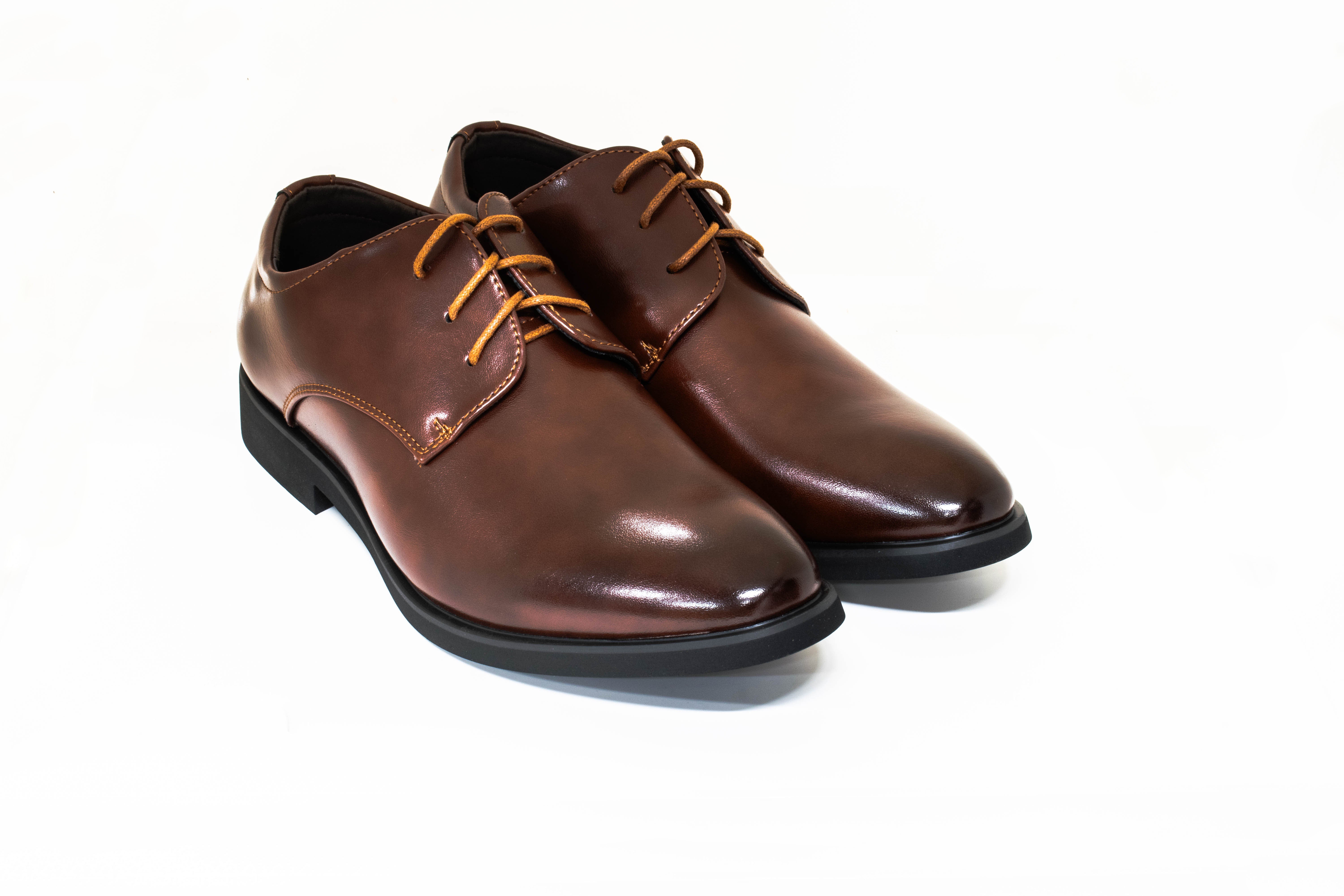 Men's Brown Leather London Derby Shoes - Classic Formal & Business Casual Dress Shoes for Office, Wedding & Special Occasions