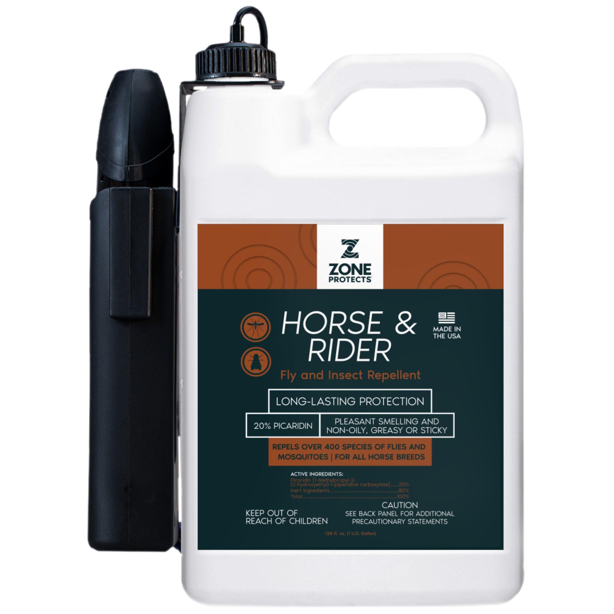**Picaridin-Based Horse & Rider Fly & Insect Spray – Gallon with Sprayer | Effective Protection for Horses & Riders | Ideal for Trail Riding, Barn Use & Outdoor Activities**