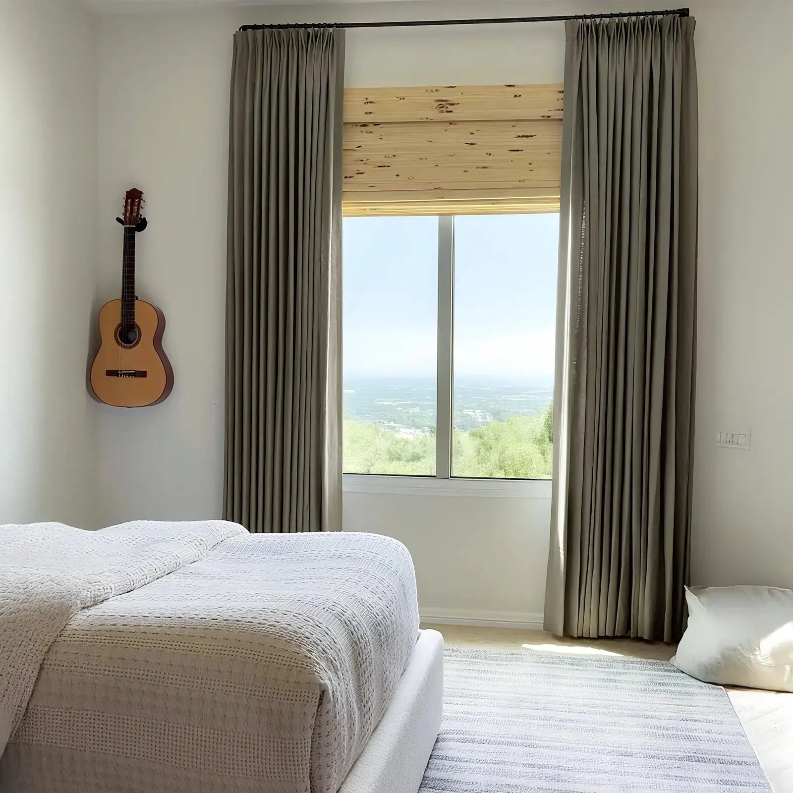 Premium Ian Linen Drapery Pleat Curtains - Elegant Window Treatments for Living Room & Bedroom Decor