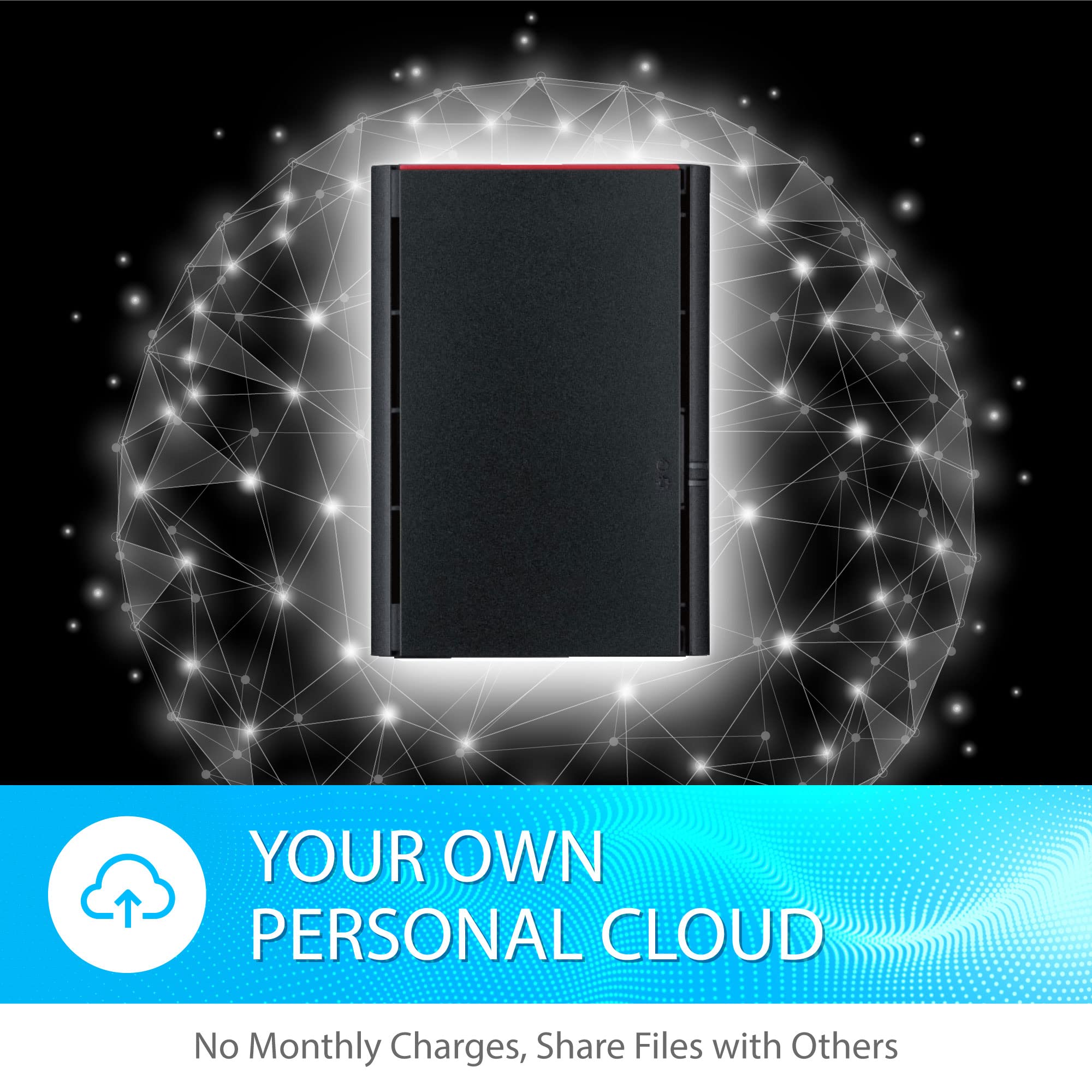 BUFFALO LinkStation 220 8TB 2-Bay NAS Network Attached Storage with Pre-Installed HDD - Reliable Home Cloud & Network Storage Solution for Media Backup, File Sharing & Remote Access