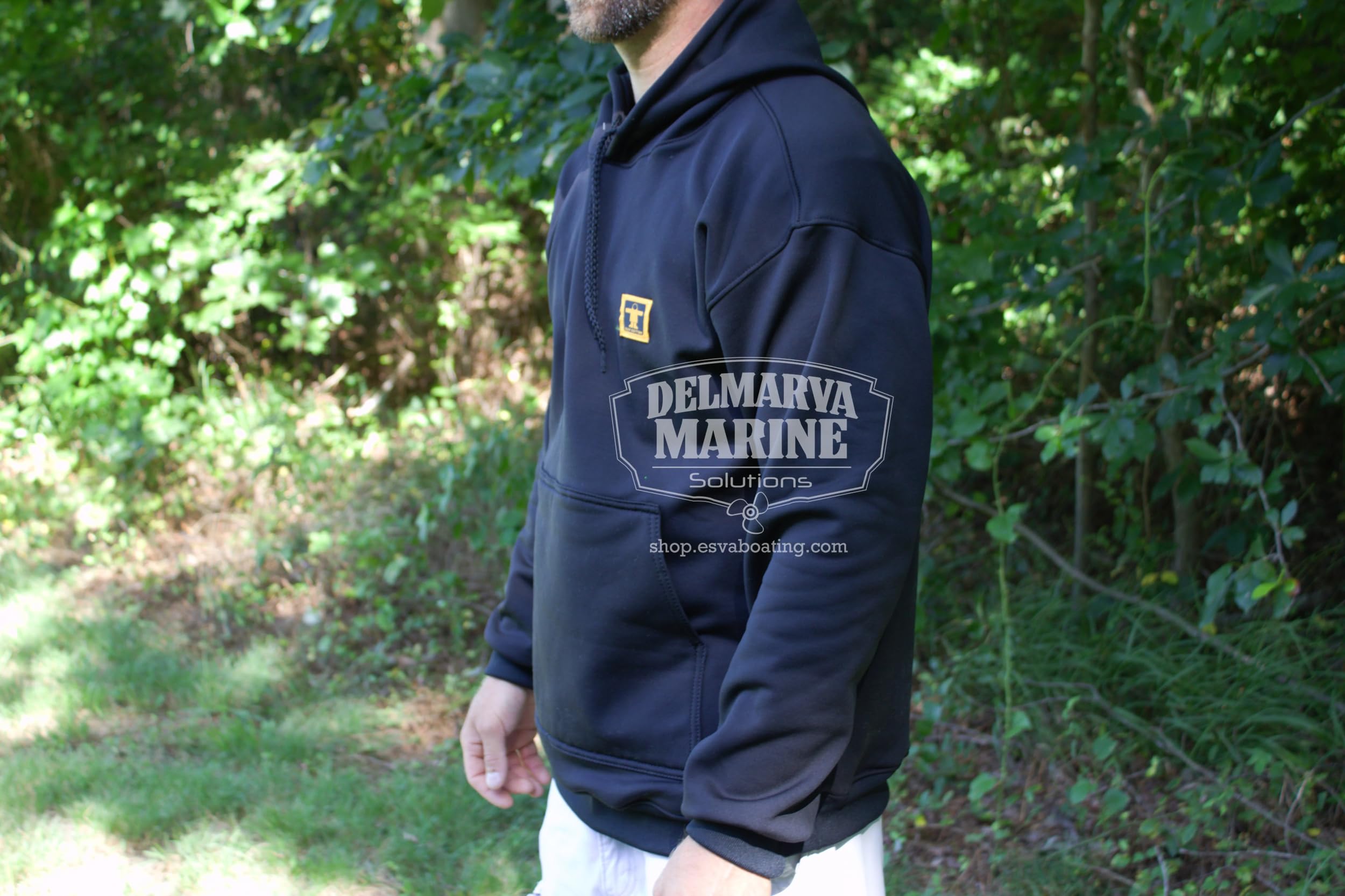 Men's Black Arctic Striped Hoodie - Medium Size | Winter Warm Fleece-Lined Pullover for Outdoor Activities & Casual Wear