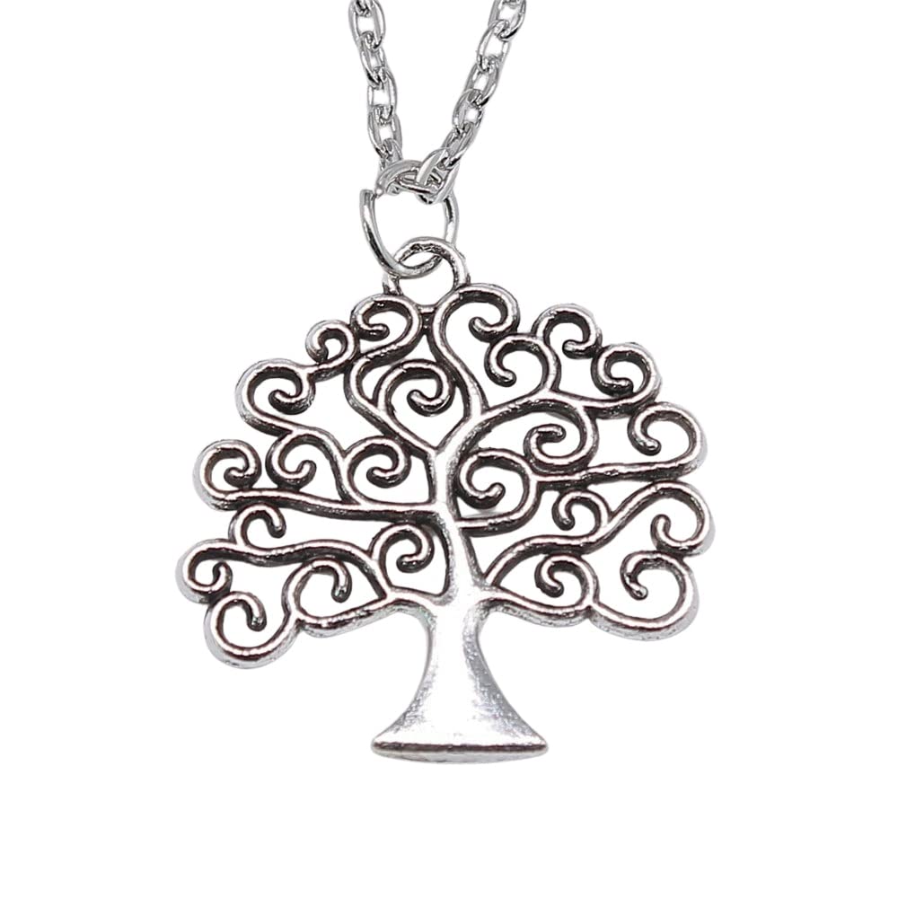 Antique Silver Life Tree Charms 26x26mm (1pc) - Jewelry Making Supplies for DIY Pendants, Bracelets & Craft Projects - Perfect for Beading, Scrapbooking & Handmade Gifts