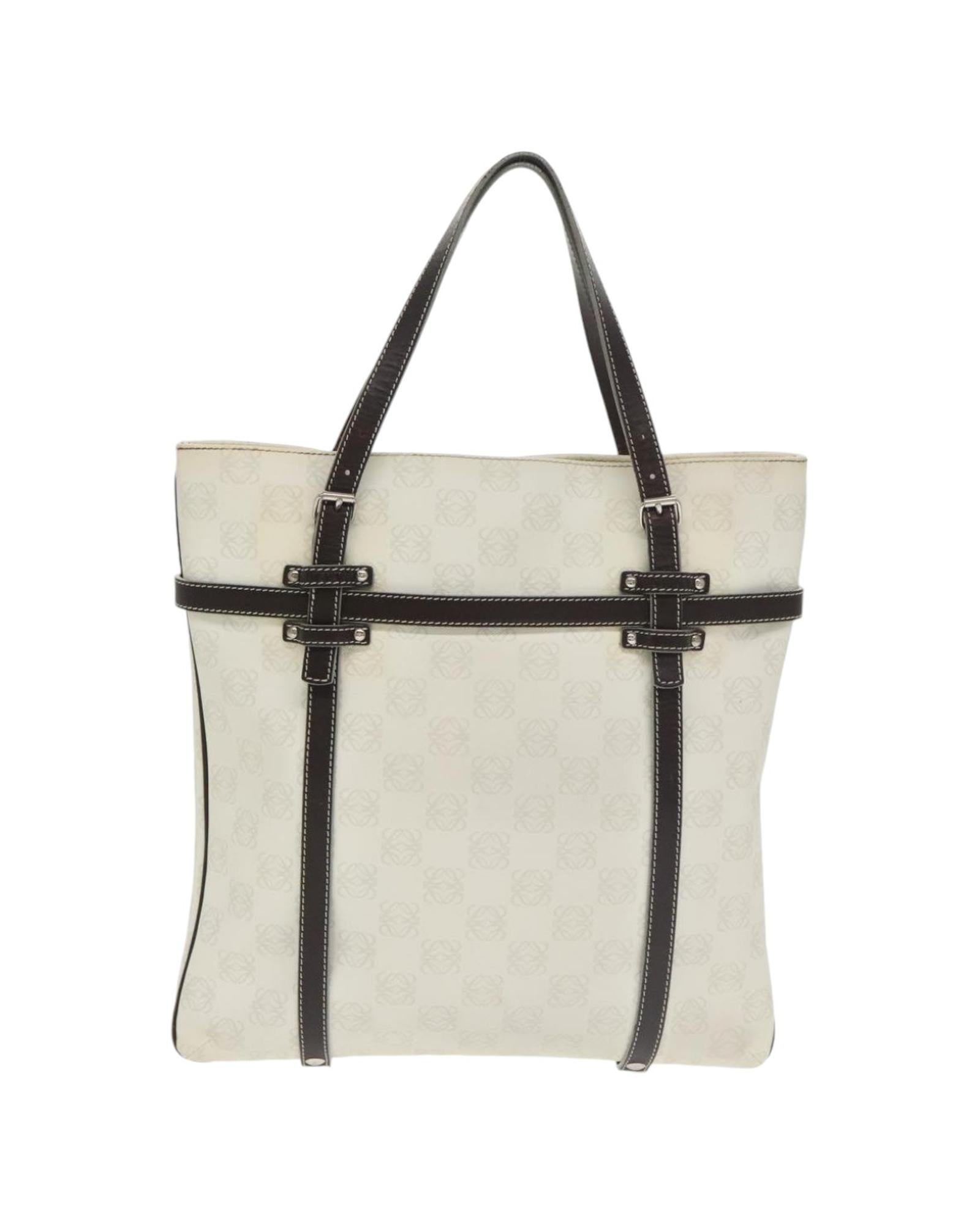Stylish Anagram PVC Leather Handbag with Silver Accents - Perfect for Work, Travel & Everyday Use