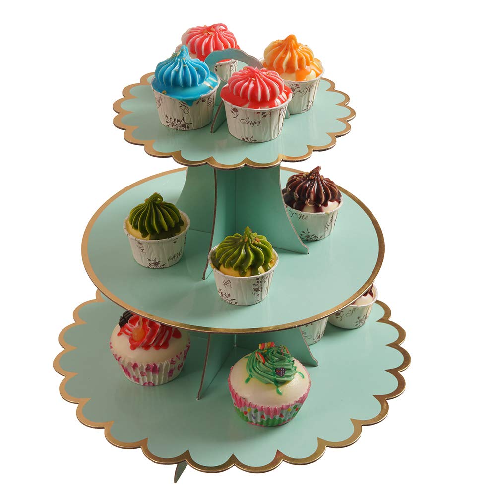3-Tier Cupcake Stand with Lace Trim - 12