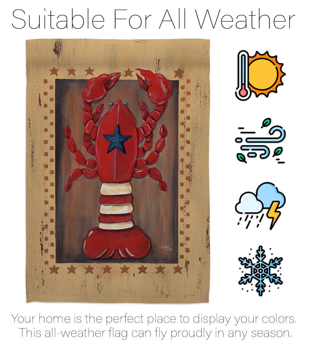 Patriotic Lobster Coastal Flag Set 28x40