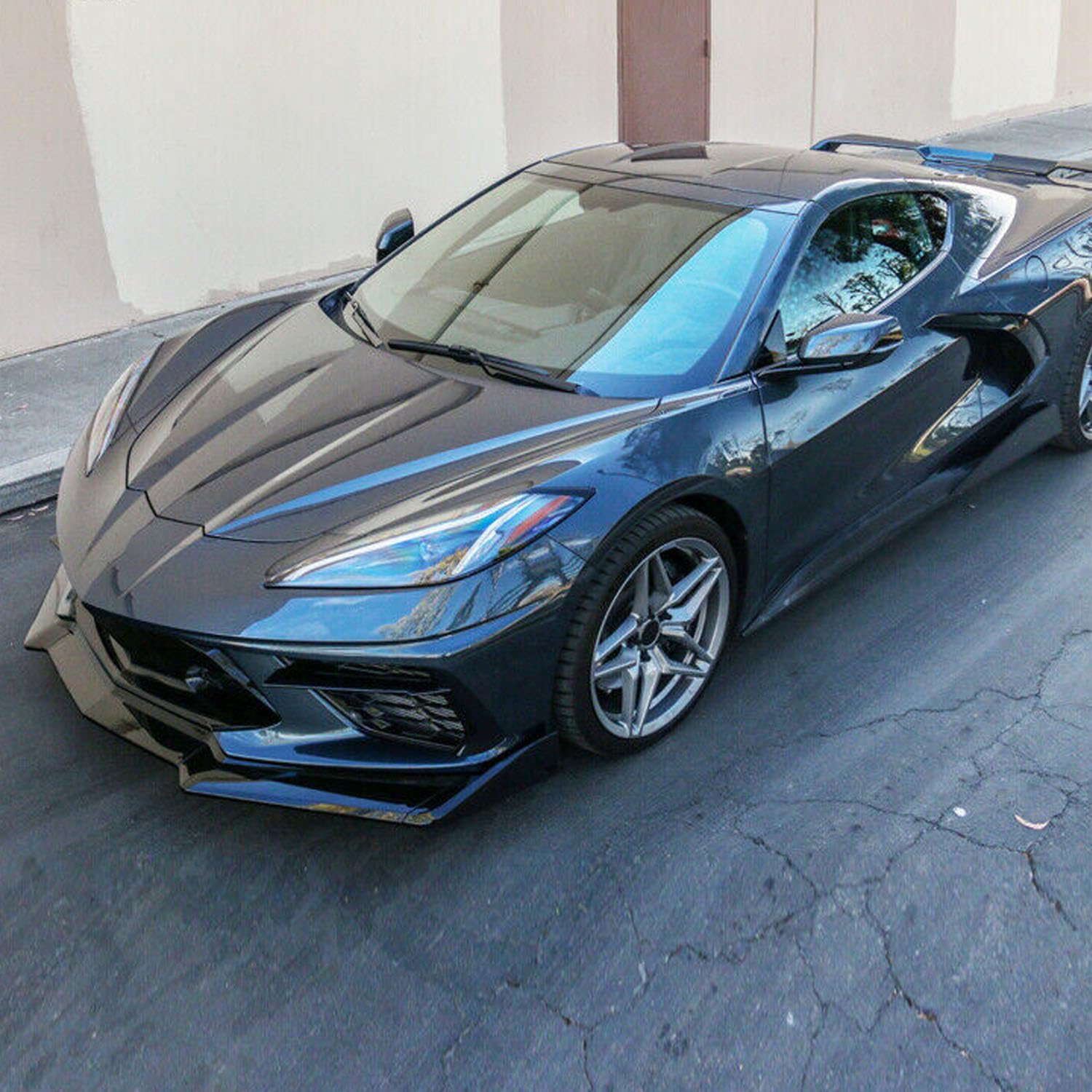 2020-2023 Corvette C8 Front Bumper Lip - GM 5VM Style Gloss Black Front Chin Spoiler | Aerodynamic Upgrade for Enhanced Styling & Performance | Perfect for Car Shows & Street Racing