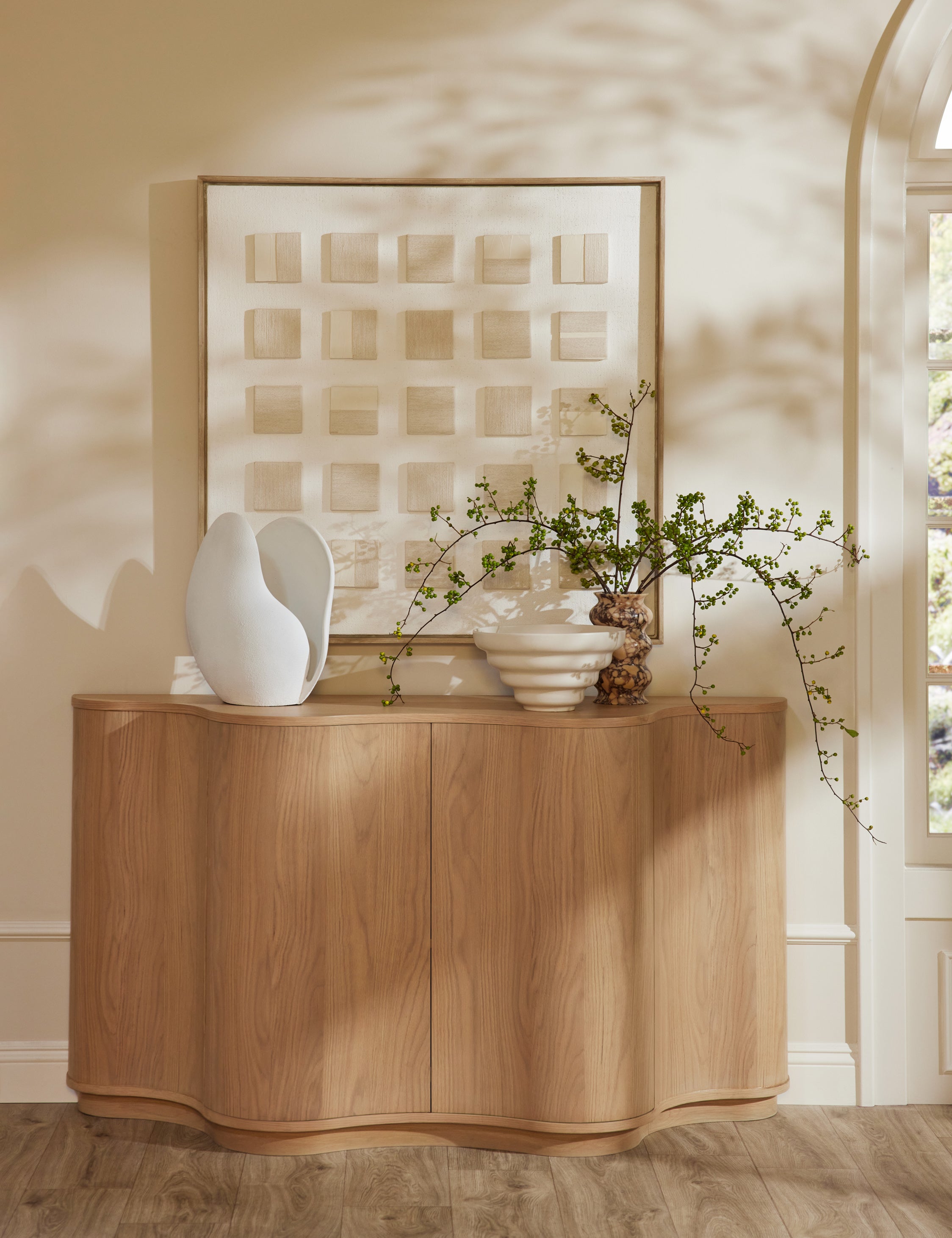 Lolly Lolly Ceramics Cora Sideboard - Modern Wooden Buffet Cabinet with Storage for Dining Room & Living Room