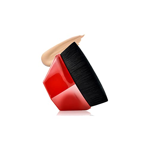 Flat Kabuki Makeup Brush for Foundation - Red, Perfect for Flawless Base Application