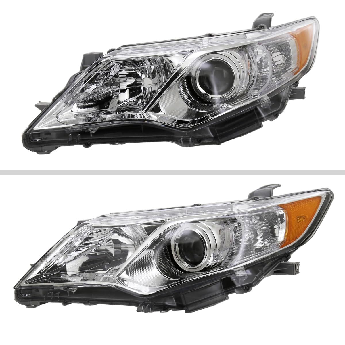 Toyota Camry 12-14 Clear Projector Headlights Set - Driver & Passenger Side - High Performance Replacement for Improved Night Driving - Perfect for Daily Commute & Road Trips