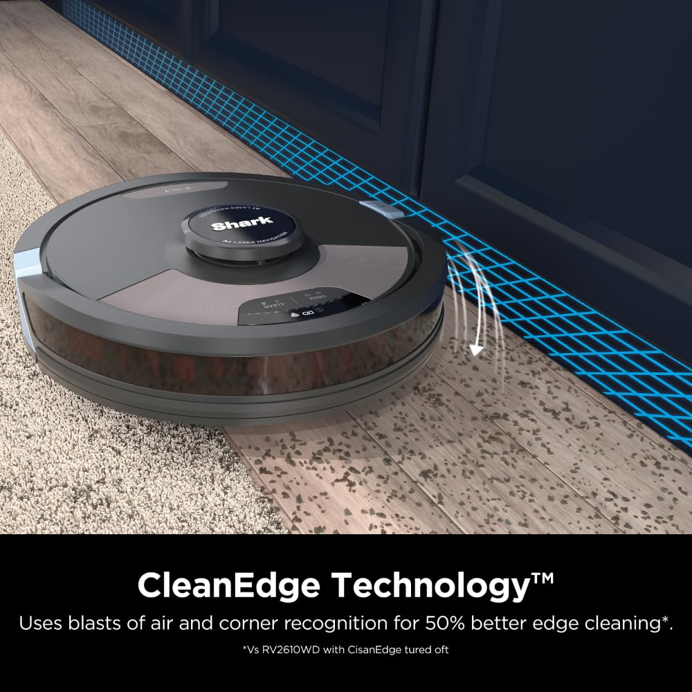 SHARK RV2620WD AI Ultra Robot Vacuum and Mop with Matrix Clean Navigation | CleanEdge Technology | Pet Hair, Carpets & Hard Floors | Alexa Compatible | Black/Mocha | Ideal for Home Cleaning & Smart Home Integration