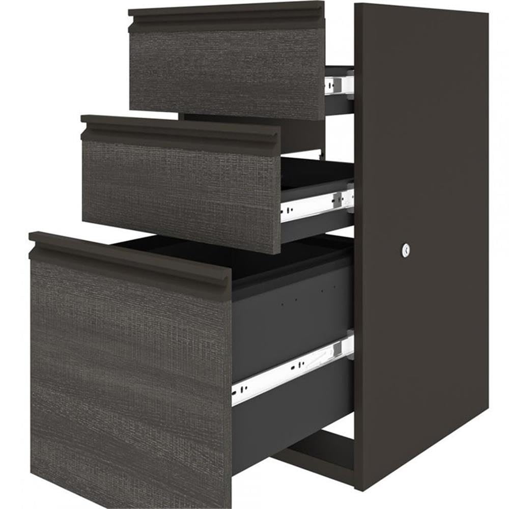 Atlin Designs 4-Piece L-Shaped Computer Desk in Bark Gray & Slate - Home Office Workstation for Gaming, Study & Remote Work