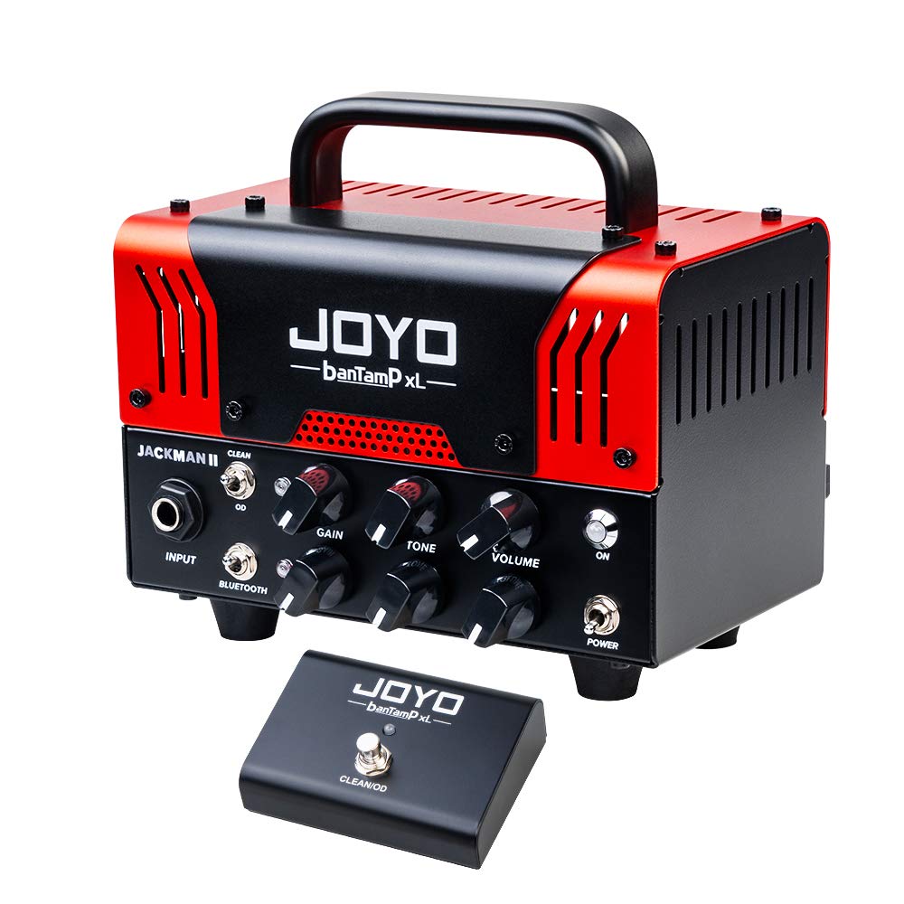 JOYO Jackman II BanTamp XL Series 20W Mini Tube Guitar Amp Head - 2 Channel Hybrid Preamp with Bluetooth for Home & Studio Use (Red)