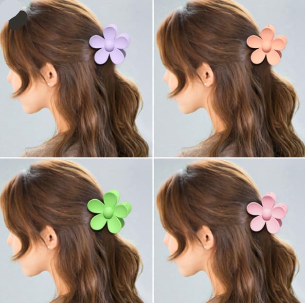 JJLFresheners Flower Hair Clips for Women & Men - 24 Pack Gray Hair Claws with Floral Design - Secure Hair Accessories for Adults, Unisex - Perfect for Daily Use, Work, School & Special Occasions
