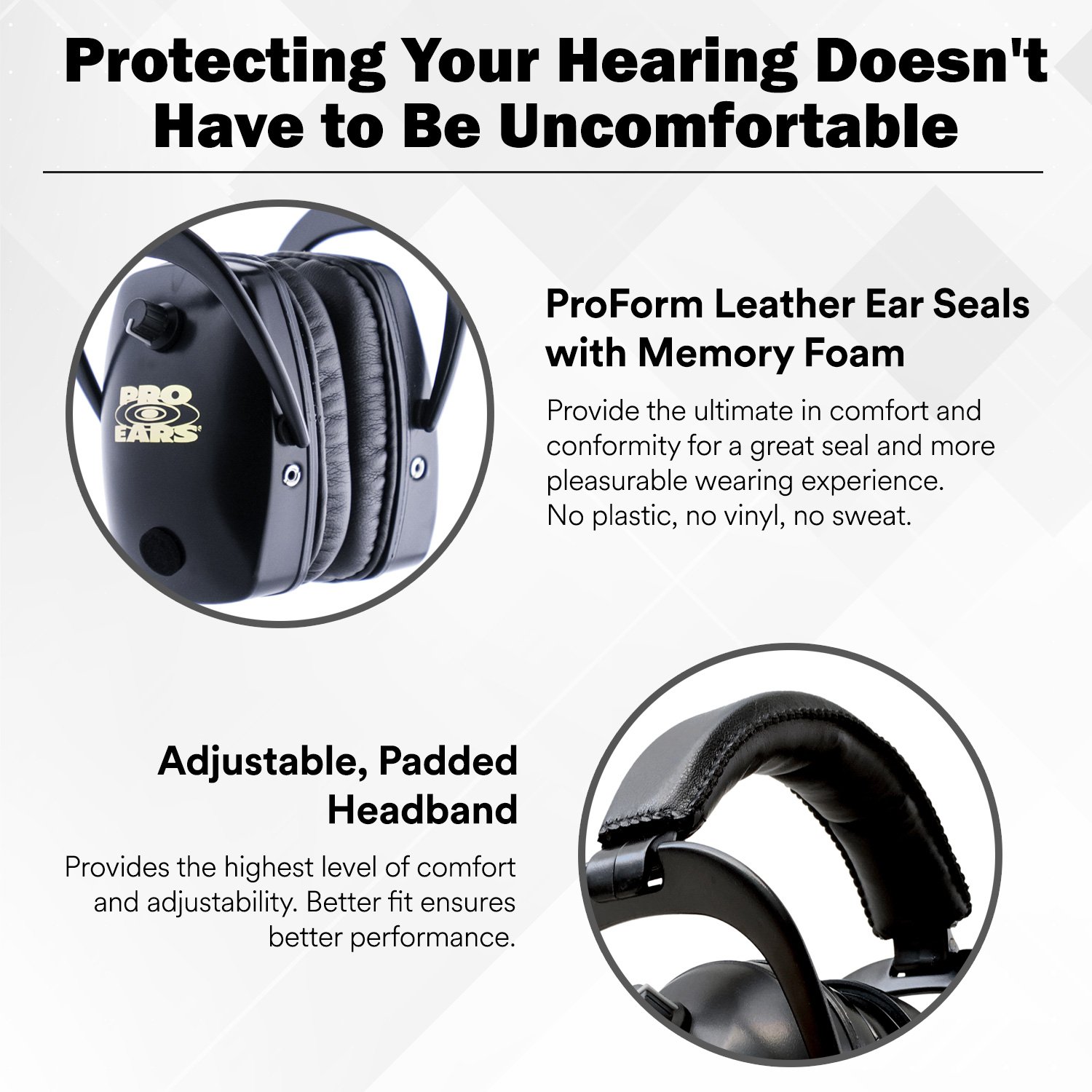 Pro Ears Pro Mag Gold Electronic Hearing Protection with Amplification & DLSC Compression - USA Made for Shooting, Hunting & Range Safety