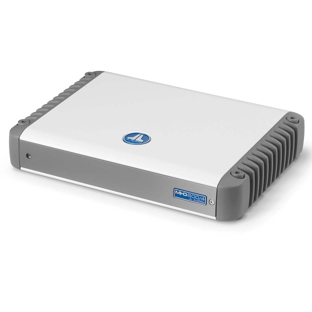JL Audio MHD600/4 M Series 4-Channel Class D Marine Amplifier - 600W Full Range Power for Boats, Yachts & Watercraft - Perfect for Marine Audio Systems & Outdoor Entertainment