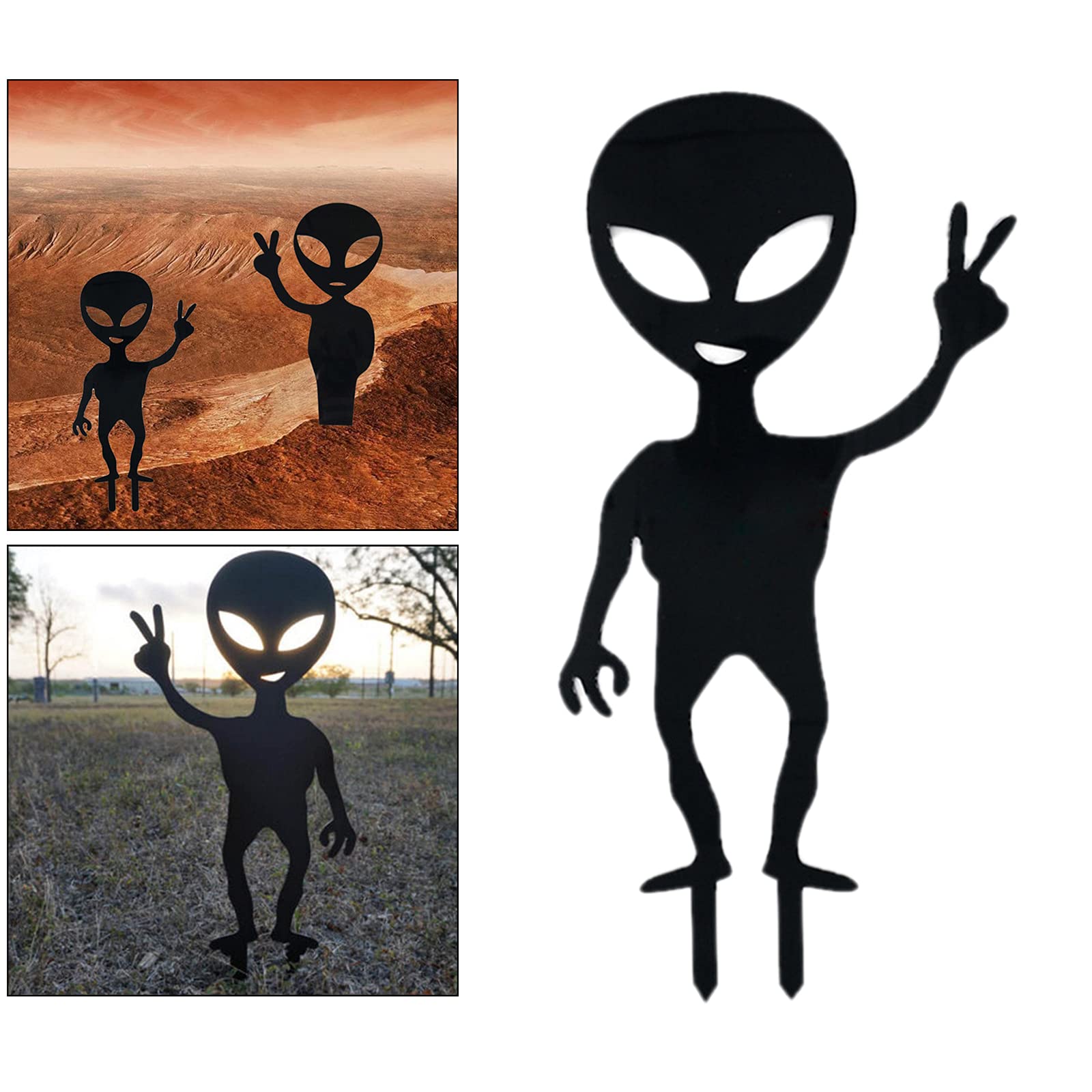 Funny Alien Garden Stake Statue - Cute Silhouette Decor for Home, Yard & Outdoor Spaces | Perfect for Halloween, Themed Gardens & Unique Outdoor Decorations