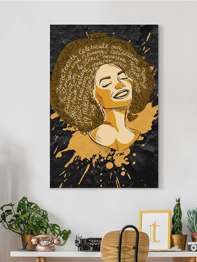 Black Woman Wrapped Canvas Wall Art - Elegant African American Portrait Painting for Home & Office Decor | SmartPrintsInk Designs | Perfect for Living Room, Bedroom or Gift
