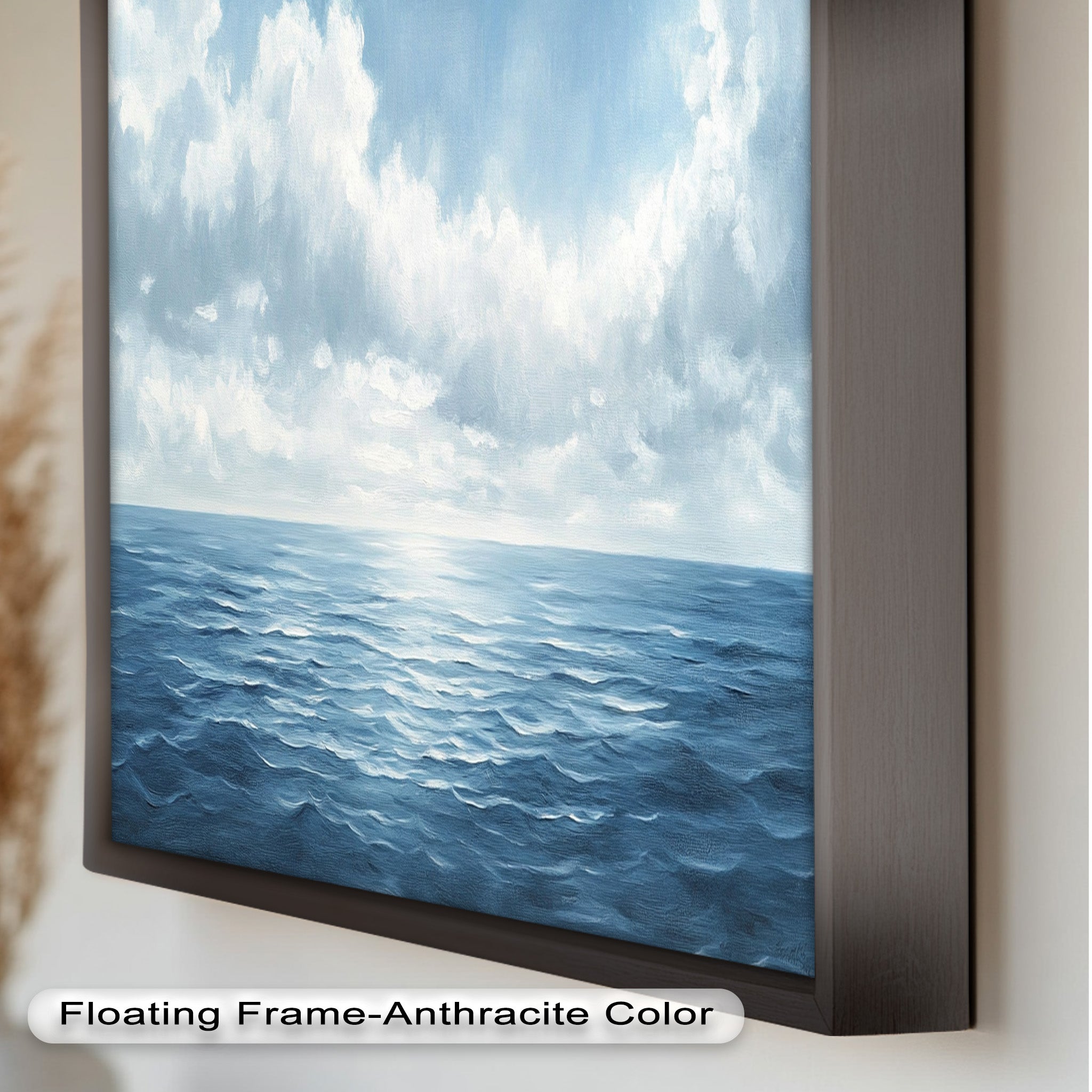Blue Coastal Art Ocean Seascape Oil Painting - Handmade Beach Wall Decor for Living Room, Bedroom & Office | Nautical Home Decor Gift