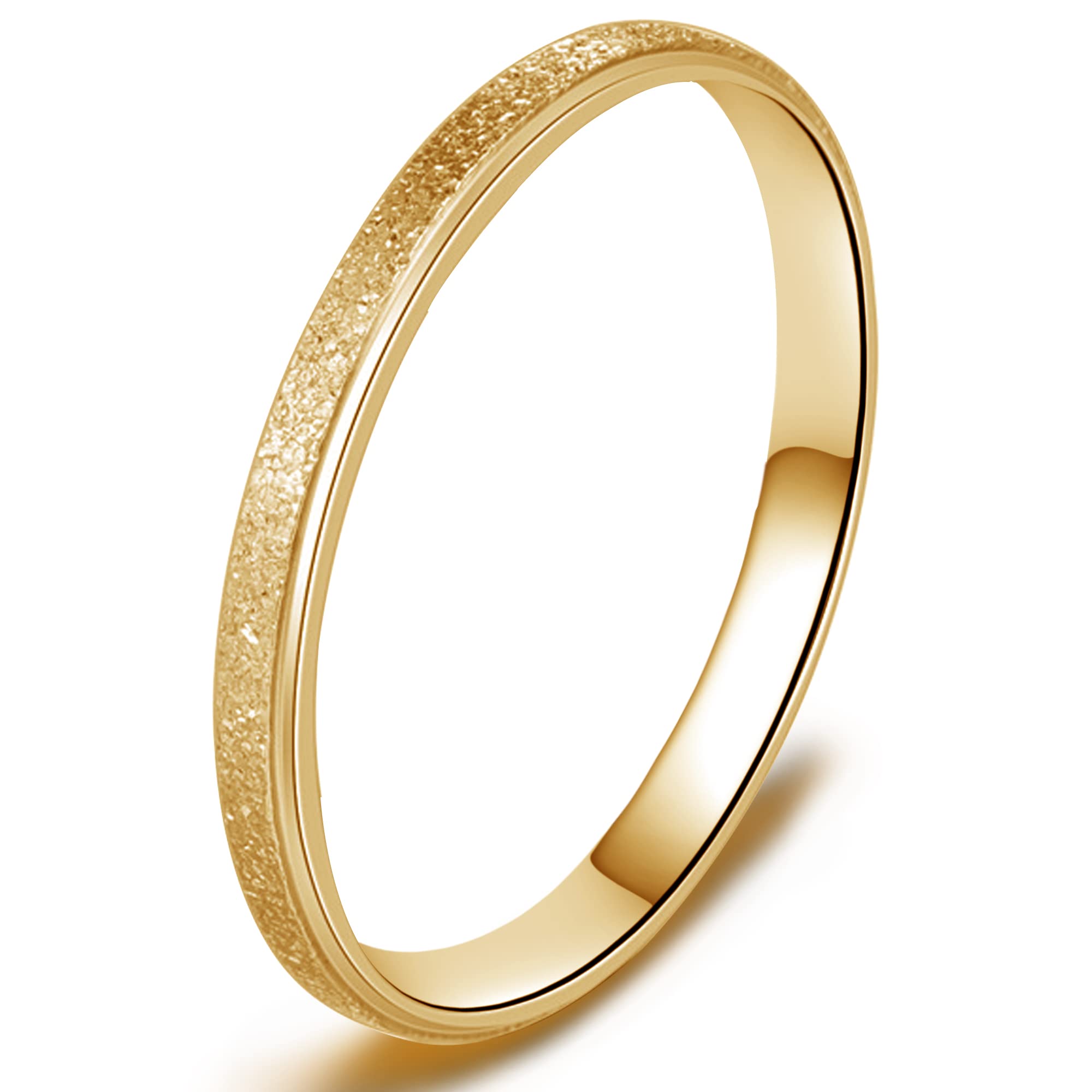Premium Matte Sandblasted Wedding Rings for Men & Women - Silver/Gold/Rose Gold/Stainless Steel Comfort Fit Band (Sizes 4-10) - Perfect for Engagements, Anniversaries & Everyday Wear