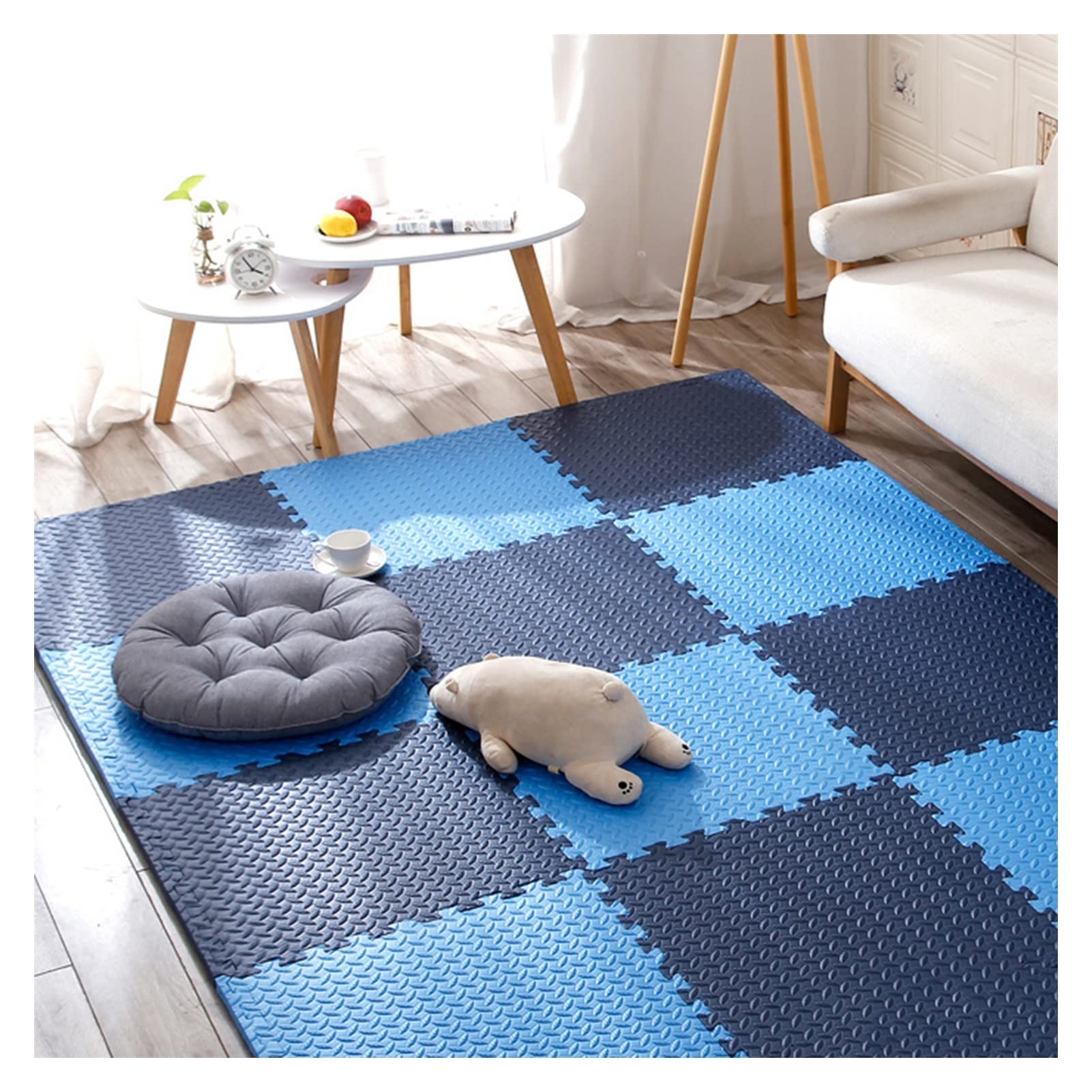 Premium Thick Interlocking Exercise Mats - 6-Piece Set (60x60x2.5cm) for Home Gym, Yoga, Workout & Fitness Flooring - Non-Slip Cushioned Foam Tiles for Comfort & Safety - Ideal for Home Workouts, Garage Gyms & Kids Play Areas
