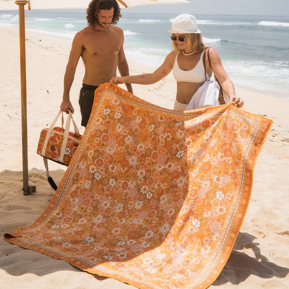 XL Golden Hour Premium Sand Free Beach Towel - Extra Large, Quick Dry, Ultra Soft - Perfect for Beach, Pool, Travel & Outdoor Activities