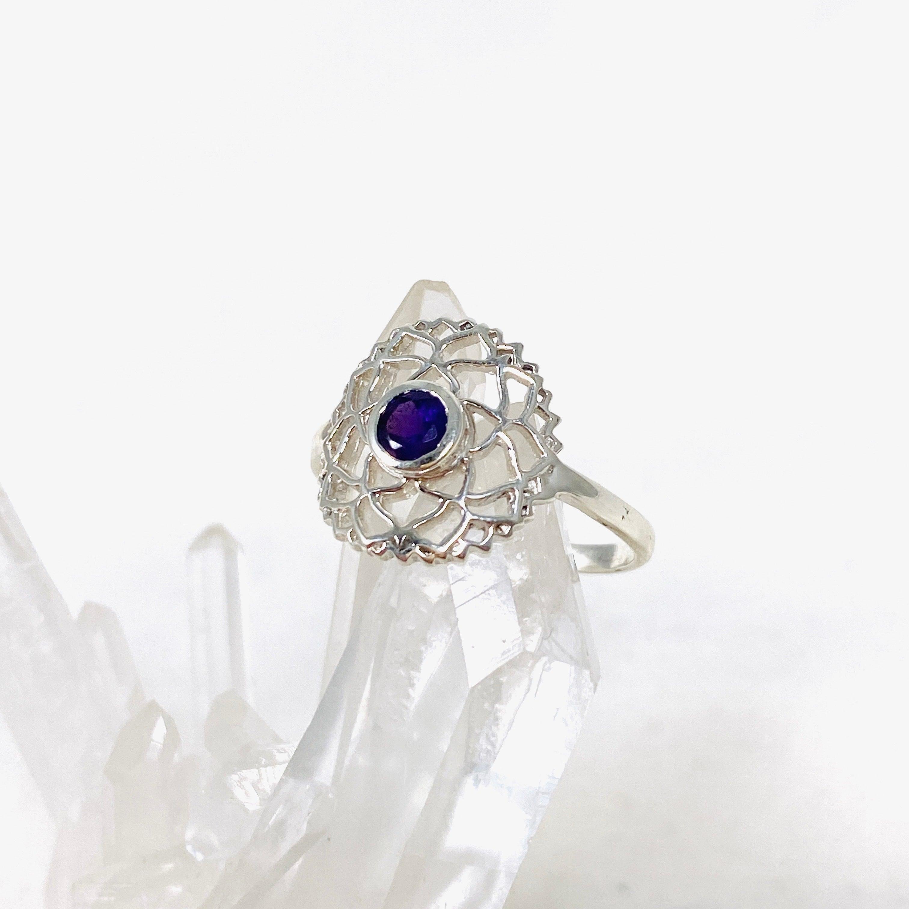 7 Chakra Healing Amethyst Ring for Women - Spiritual Jewelry for Meditation, Yoga & Energy Balance
