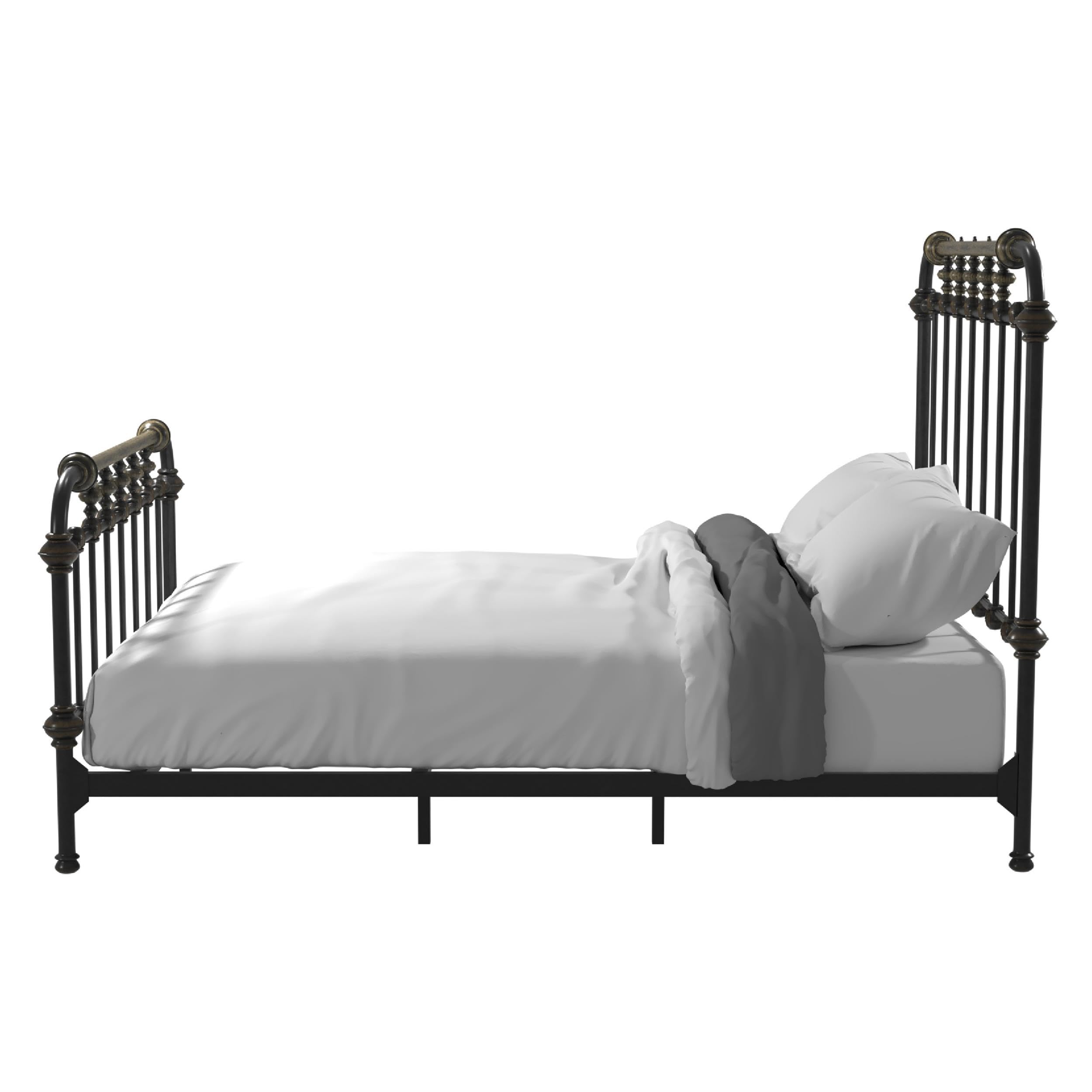 Furniture of America King Size Platform Bed Frame in Black - Modern Minimalist Bedroom Furniture for Master Bedroom & Guest Room