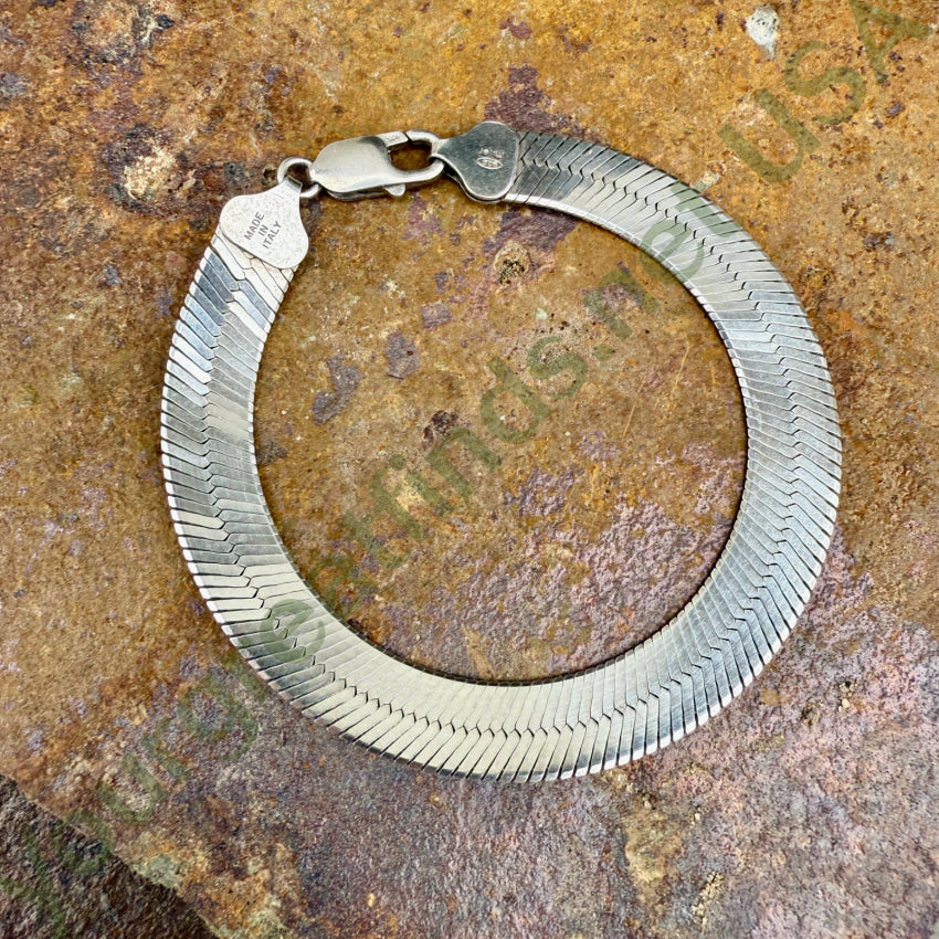 Heavy Sterling Silver Wide Chain Bracelet 7 7/8 Inch Length - Durable & Stylish Jewelry for Women, Perfect for Everyday Wear, Parties & Gifts