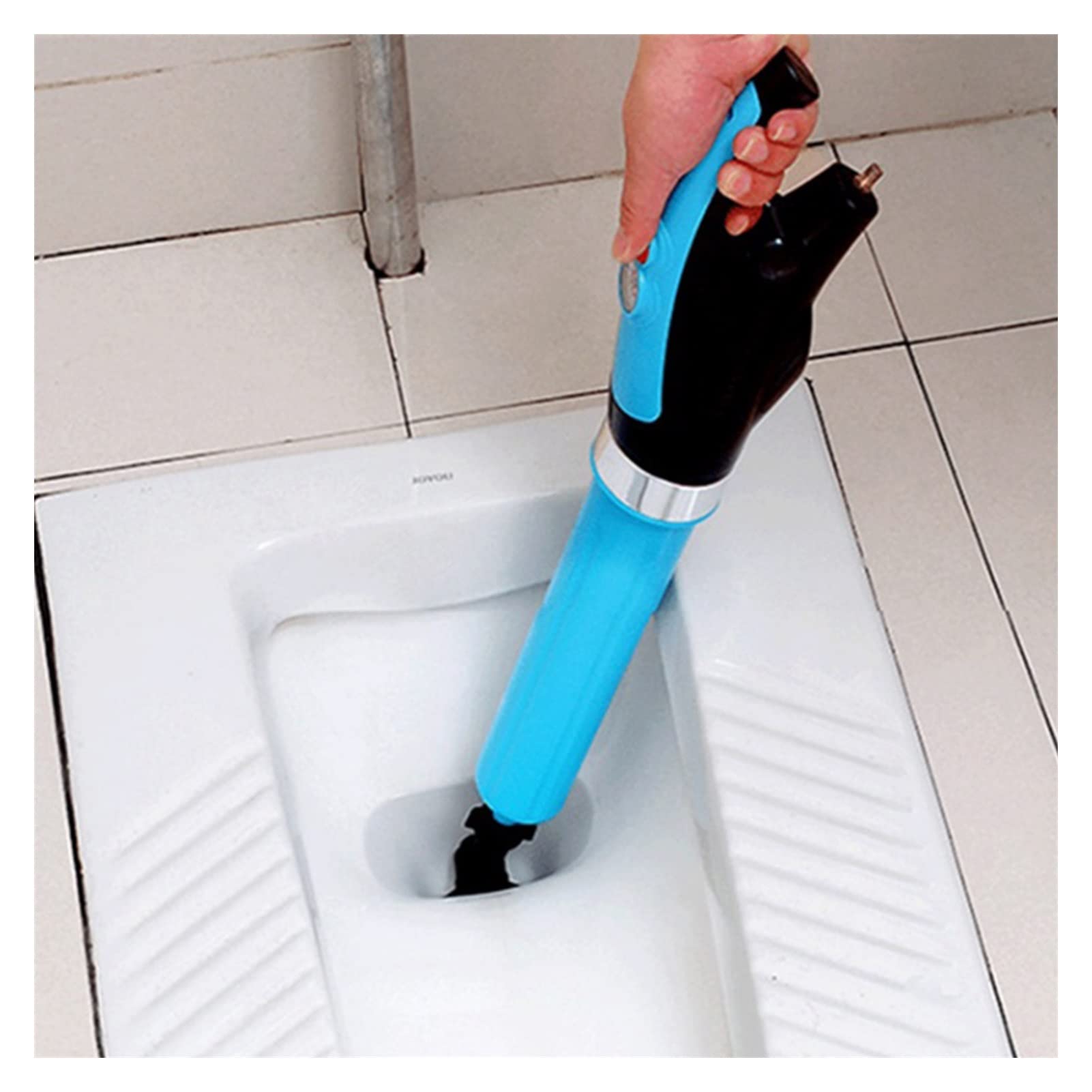 Powerful Toilet Plunger with Replaceable Heads - Heavy Duty Drain Blaster Gun for Clogged Toilets, Sinks, Bathroom Floor Drains & Pipes - Detachable Bathroom Plunger Unblocker - Perfect for Home, RV & Commercial Use
