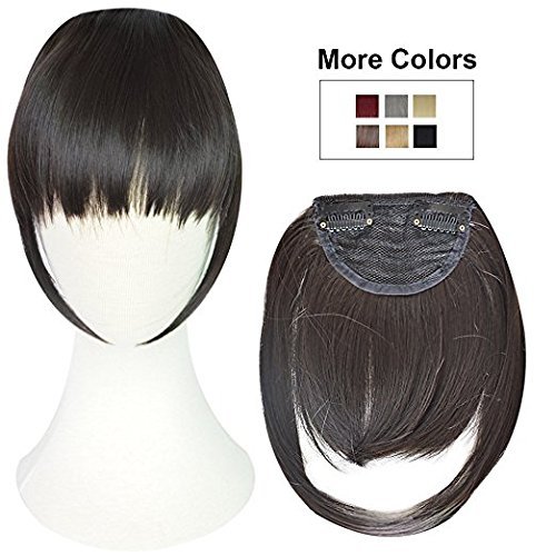 Glan Hair Fringe Hair Extension for Women - Dark Brown Clip-in Bangs | Perfect for Cosplay, Daily Wear & Hairstyle Transformation