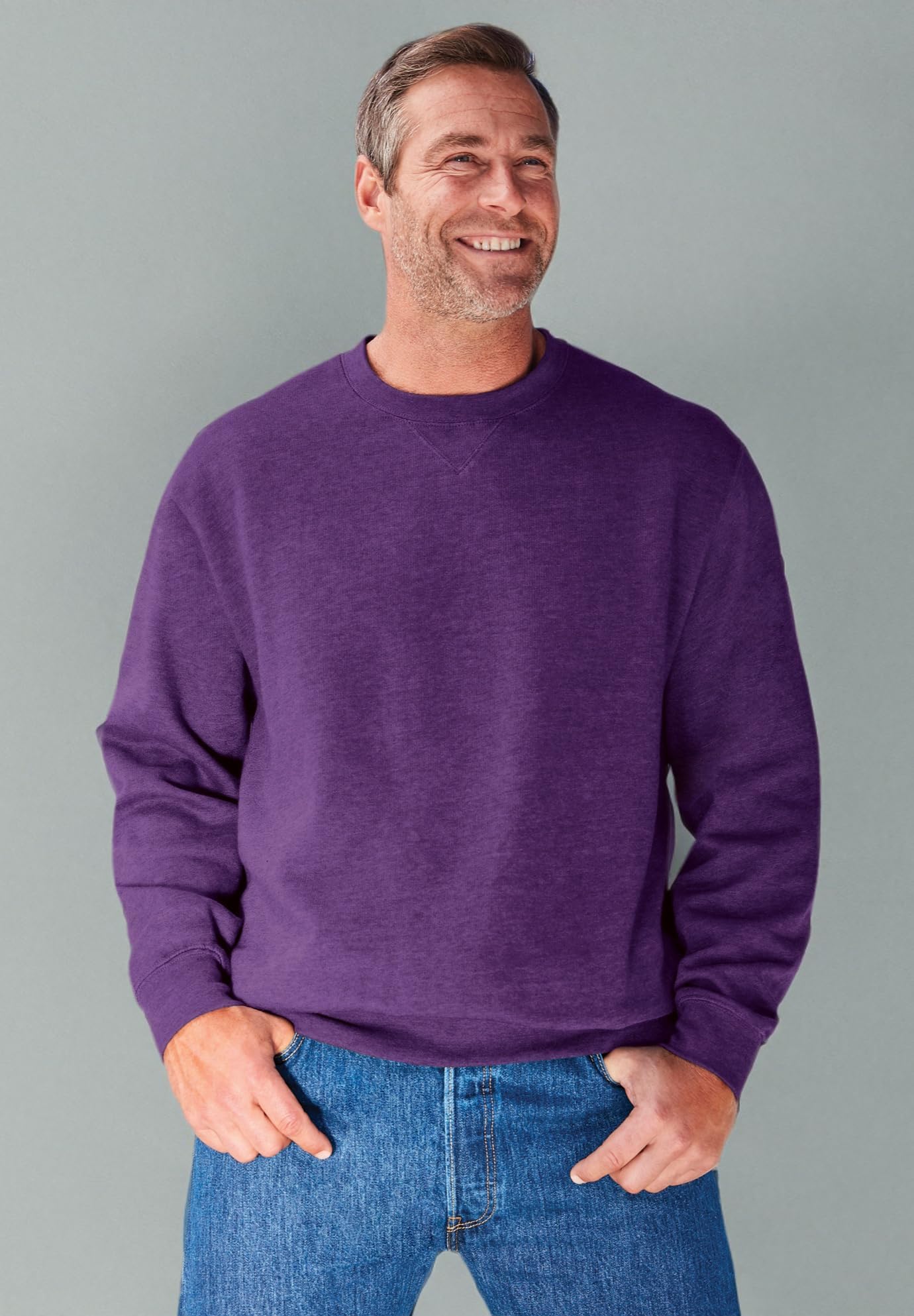 KingSize Men's Big & Tall Fleece Crewneck Sweatshirt - Soft & Comfortable Winter Pullover for Plus Size Men - Perfect for Casual Wear, Outdoor Activities & Layering in Cold Weather