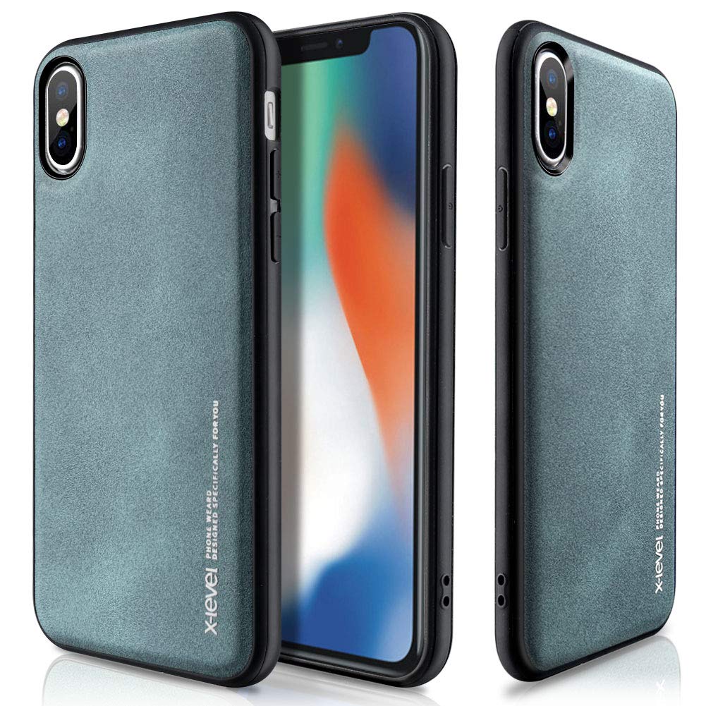 Premium Slim Leather iPhone X/Xs Case - Luxury PU & TPU Silicone Hybrid Protective Cover with Hard PC Back | Compatible with Apple iPhone X & iPhone Xs (Green) | Perfect for Daily Use, Office & Travel Protection