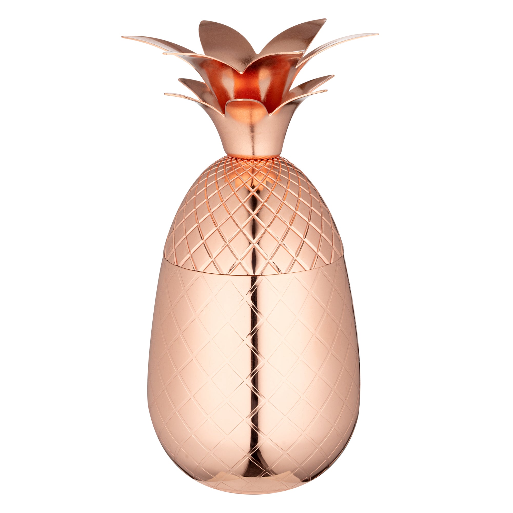 Bar Lux 16 oz Copper Plated Stainless Steel Pineapple Tumbler Cup - Insulated Double Wall Vacuum Flask for Cold & Hot Drinks - Perfect for Beach, Pool, Office & Outdoor Activities (3.5