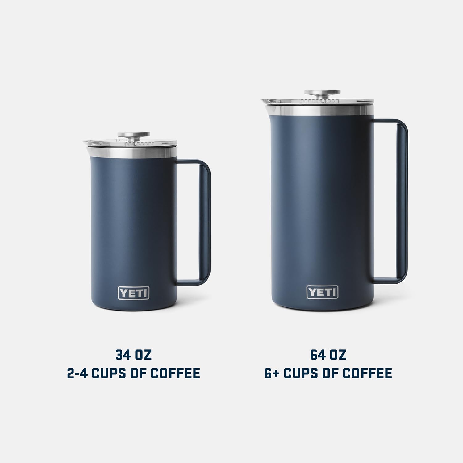 YETI Rambler French Press Coffee Maker with GroundsControl Filter - Insulated Stainless Steel Coffee Press for Camping, Travel & Home Brewing