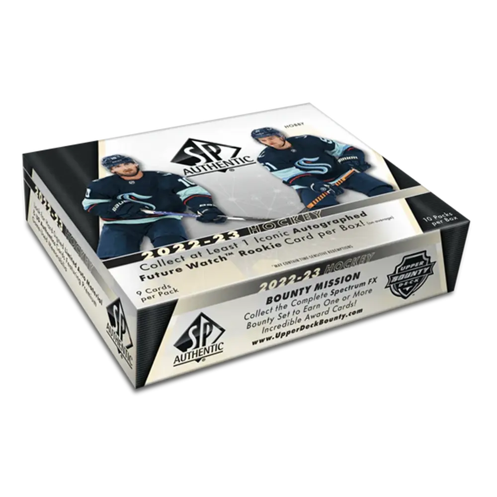 2022-23 Upper Deck SP Authentic Hockey Hobby Box - Collectible NHL Trading Cards for Sports Fans & Memorabilia Collectors - Perfect for Gifts, Investments, and Card Shows