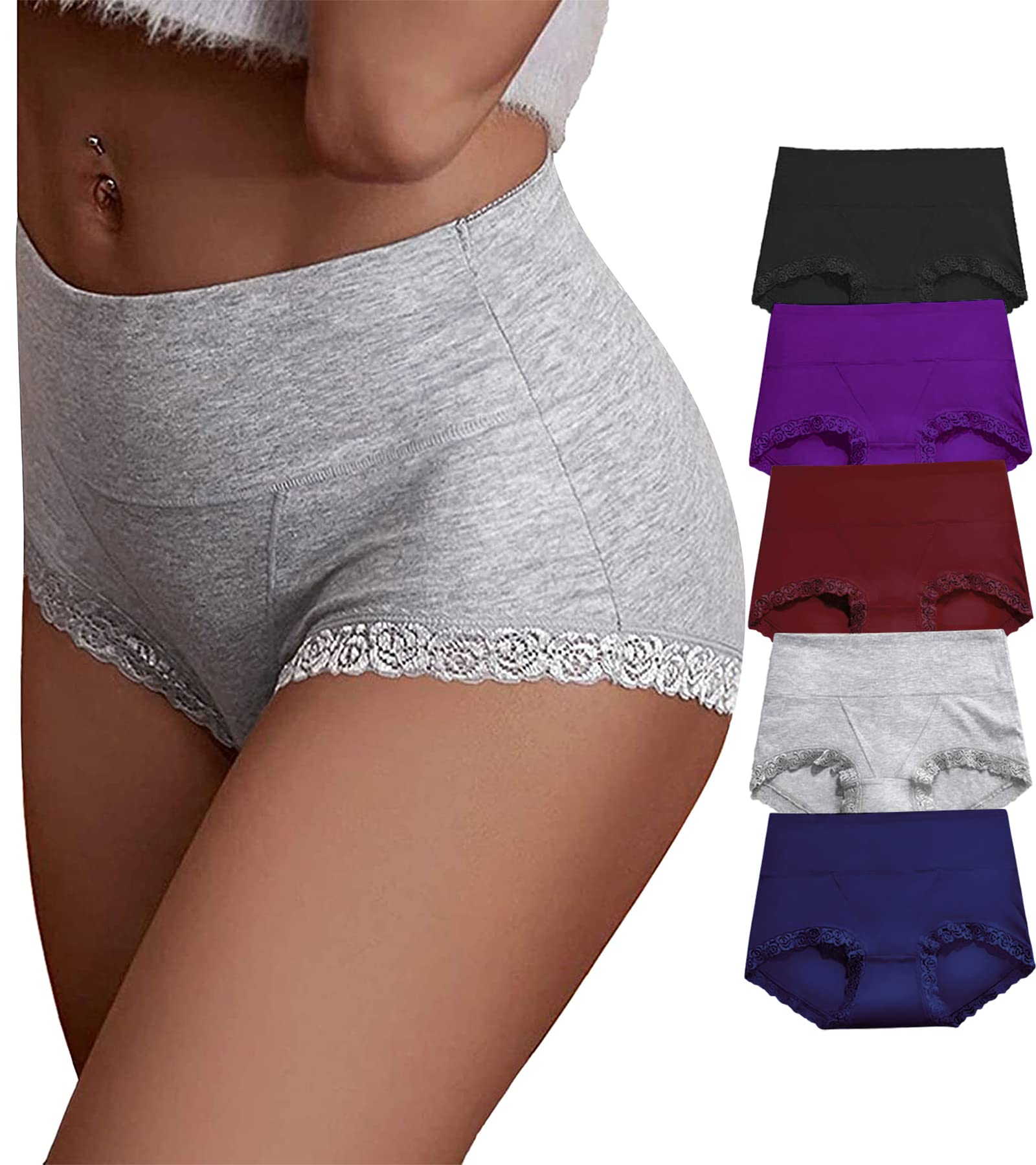 Women's Cotton Underwear - Soft Stretch Tummy Control Comfortable Boyshort Panties for Everyday Wear | No Muffin Top | Ladies Seamless Underwear for Workout, Yoga & Sleep